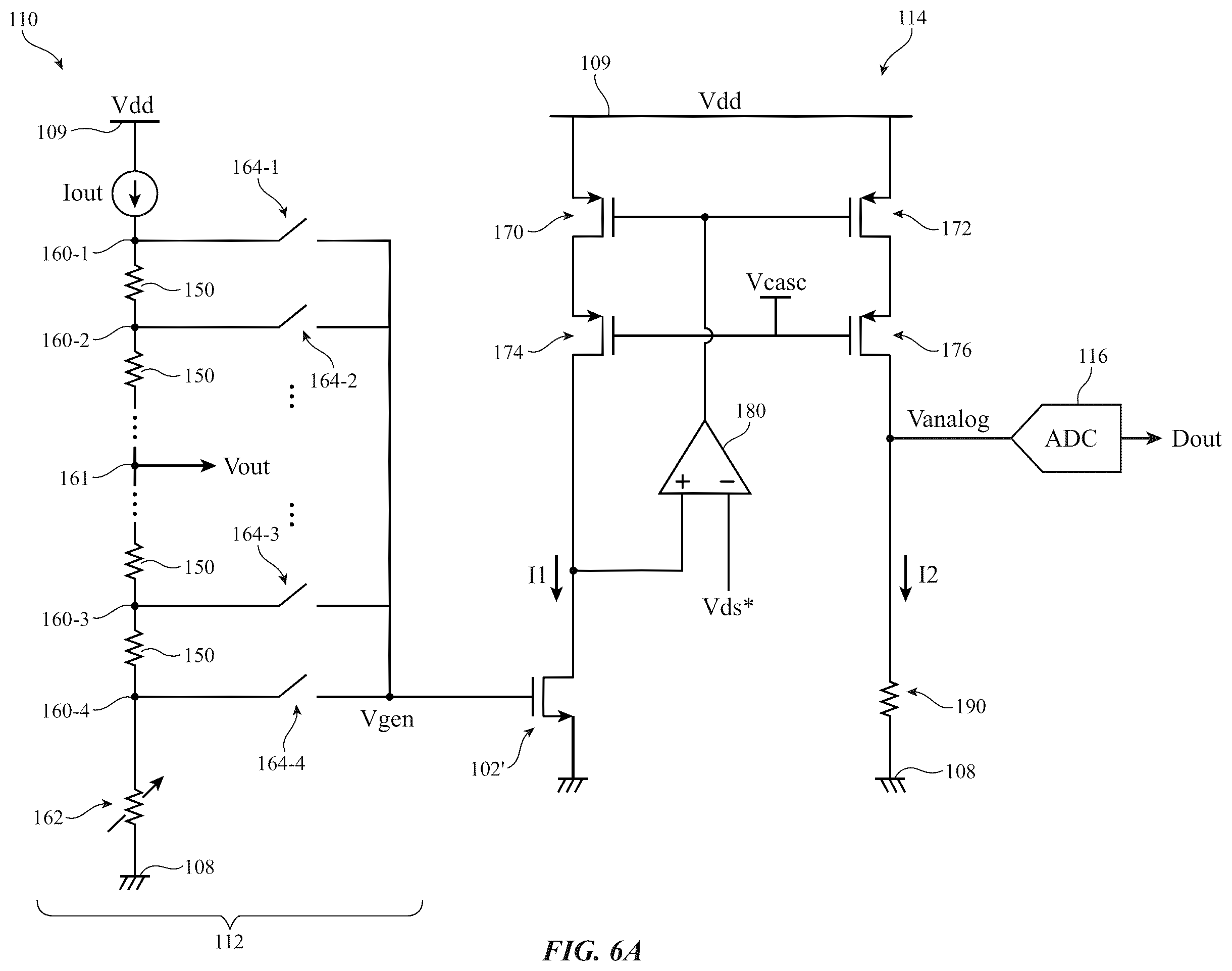 Patent US12592741 Figure 5 – Bias point selection circuitry for improved linearity