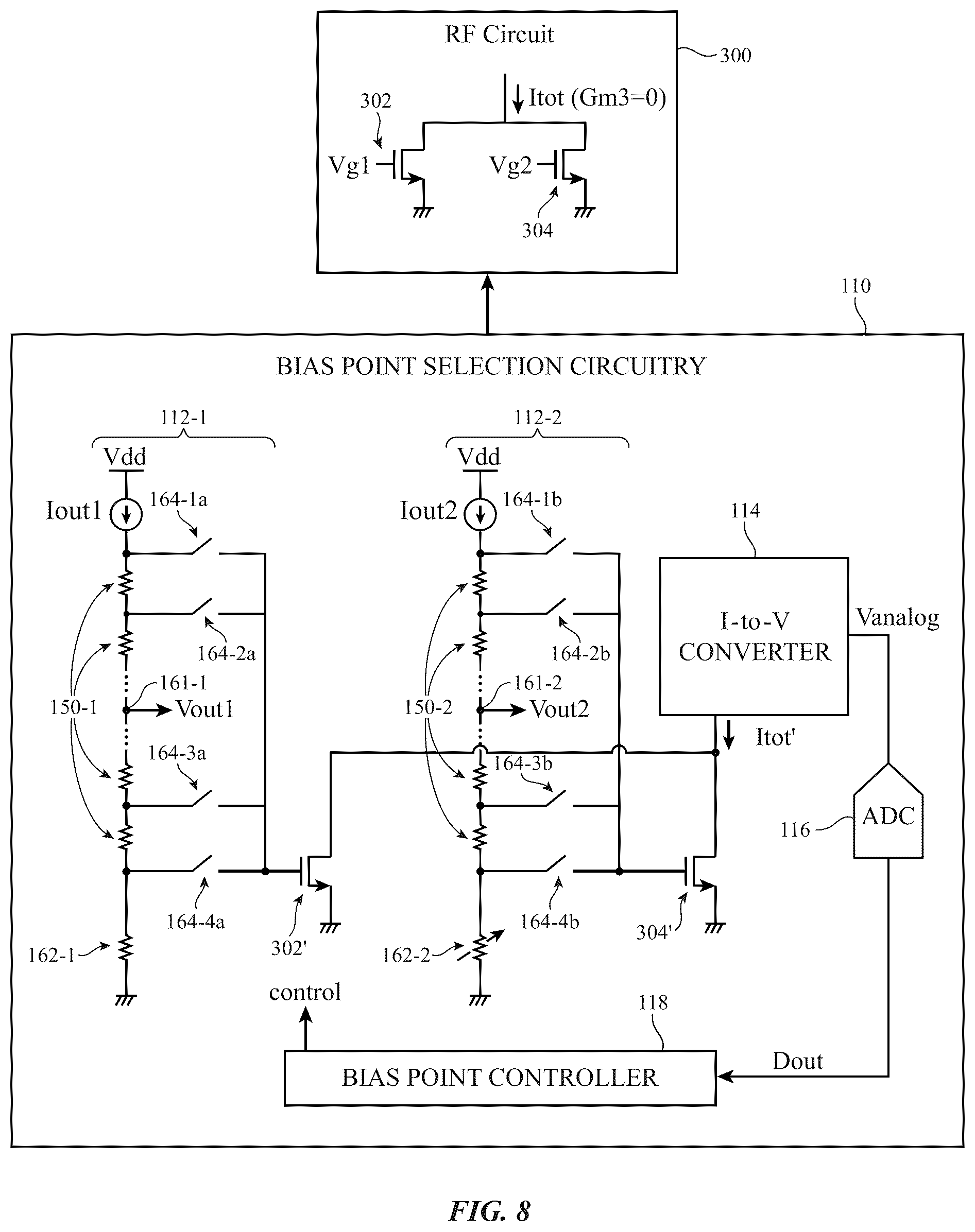 Patent US12592741 Figure 10 – Bias point selection circuitry for improved linearity
