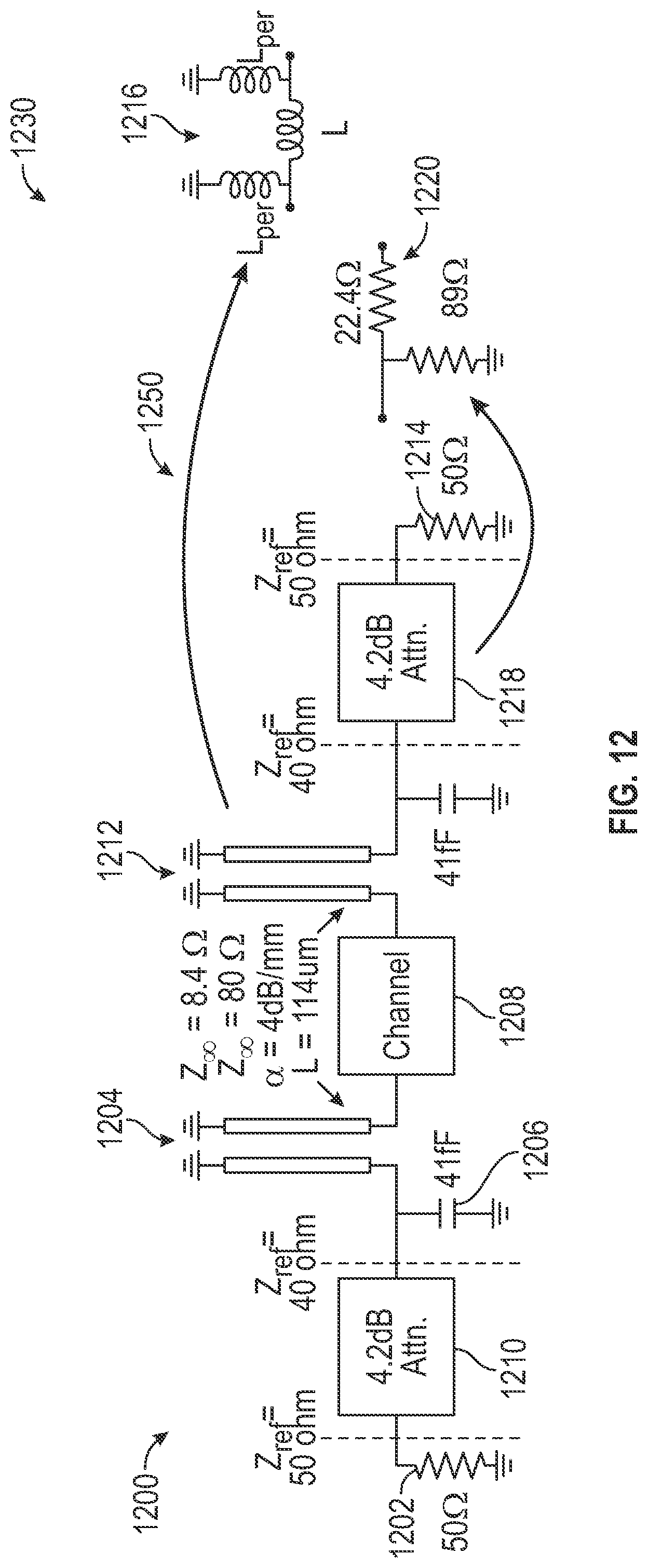 Patent US12592743 Figure 12 – Broadband channel improvement network