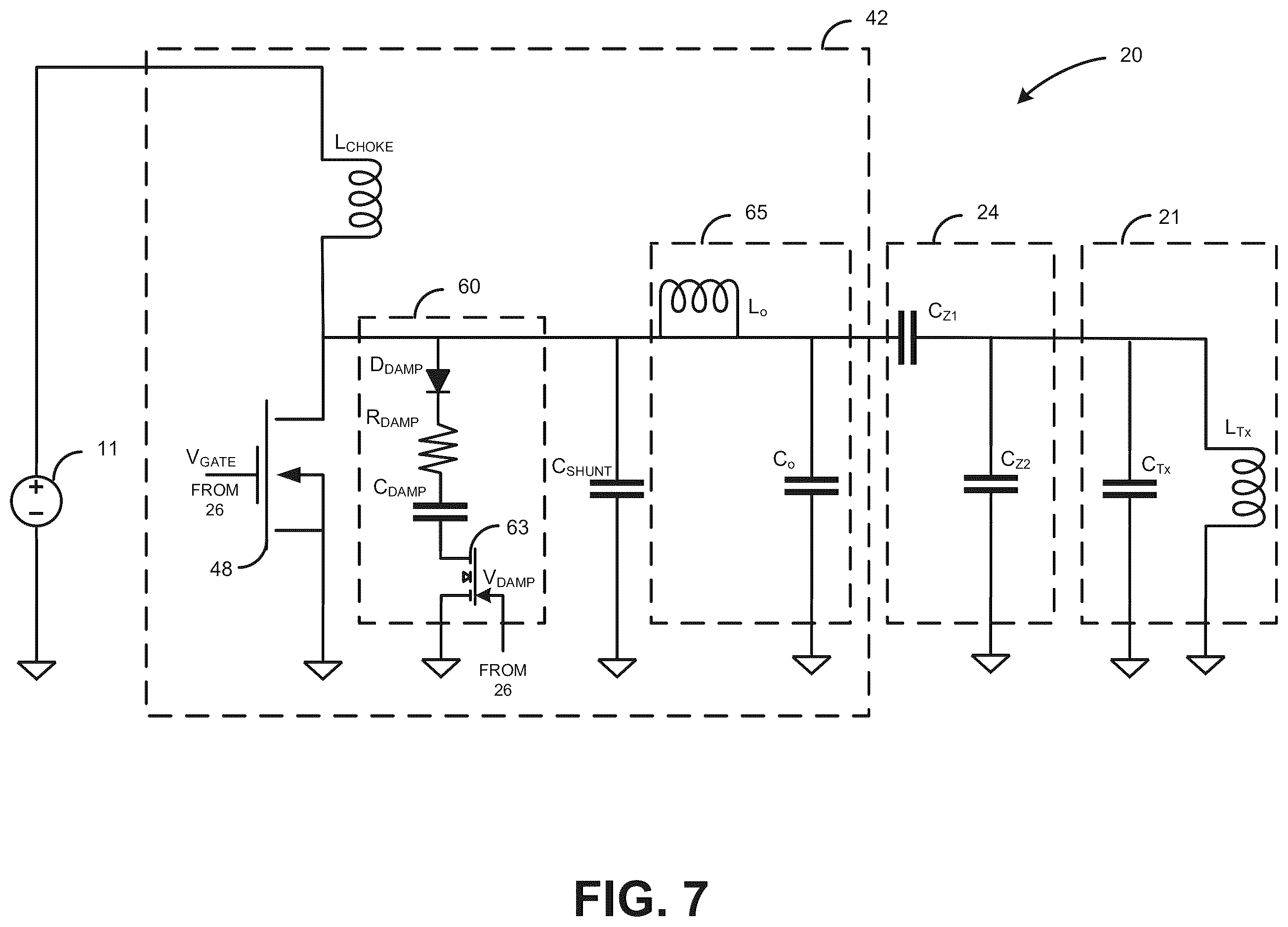 Patent US12592745 Figure 7 – Wireless power transfer with in-band virtualized wired communications