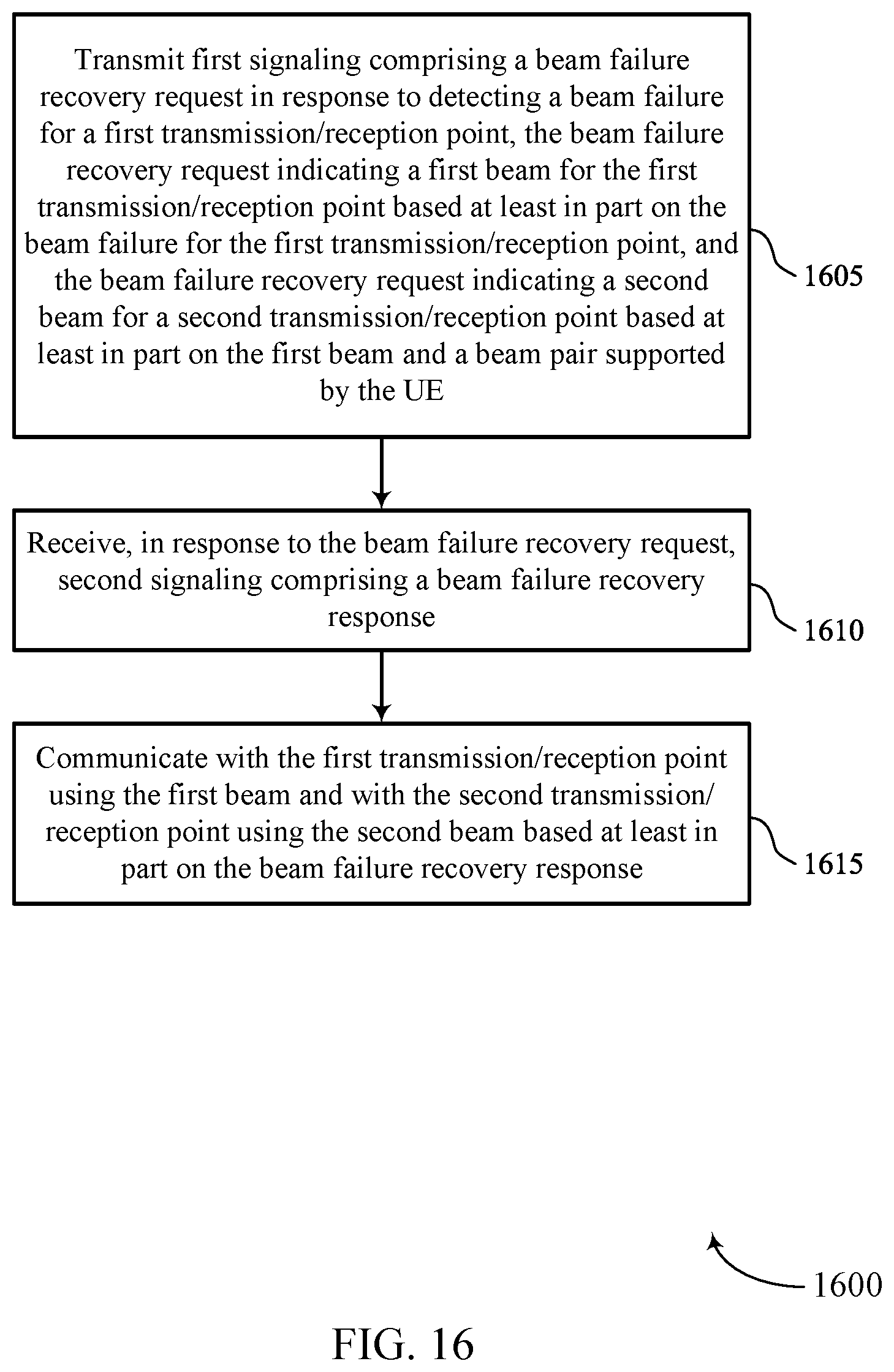 Patent US12592750 Figure 16 – Reporting multiple replacement beams in beam failure recovery requests