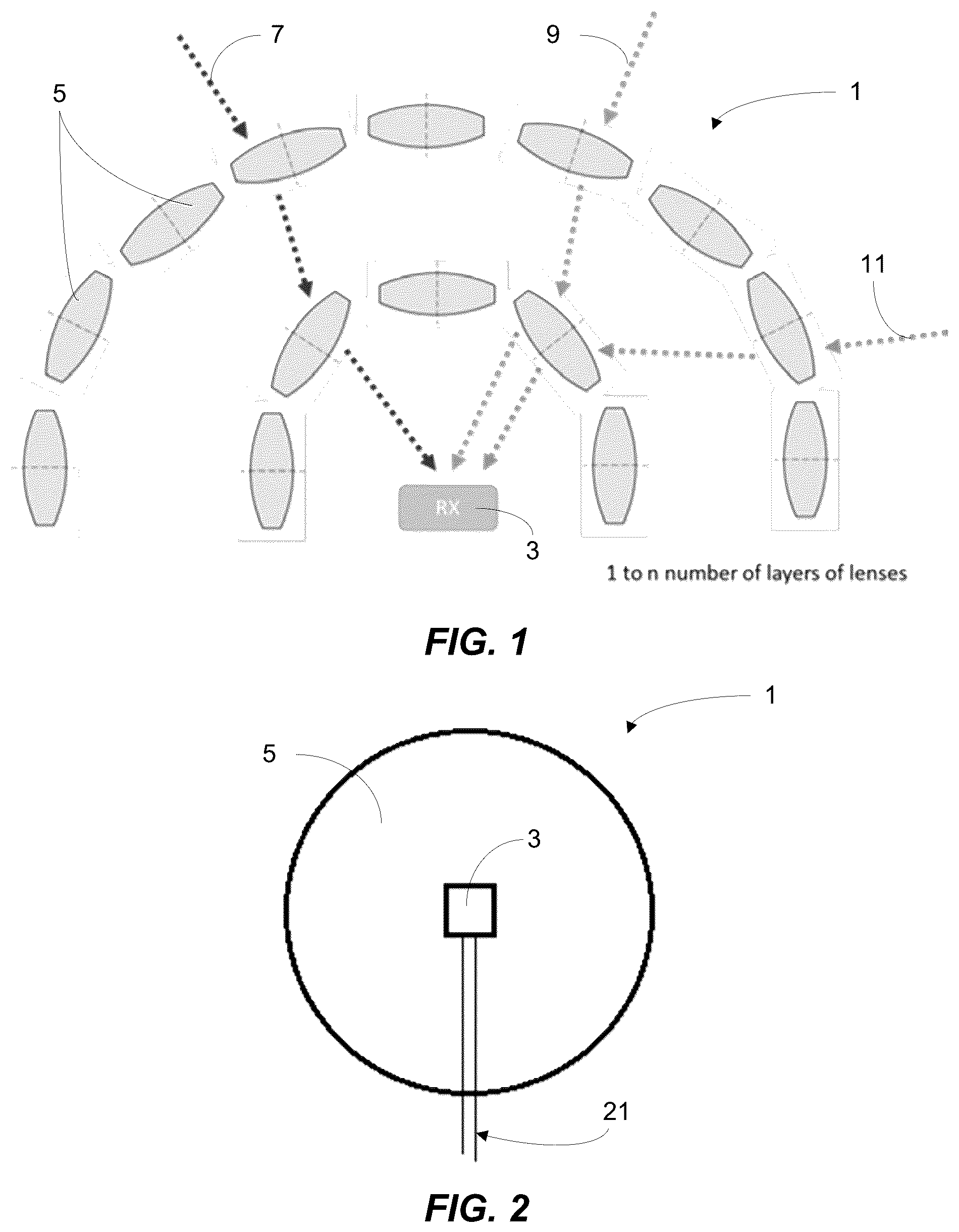 Patent US12592779 — Near-omnidirectional optical receiver, communication system and platform — Figure 1