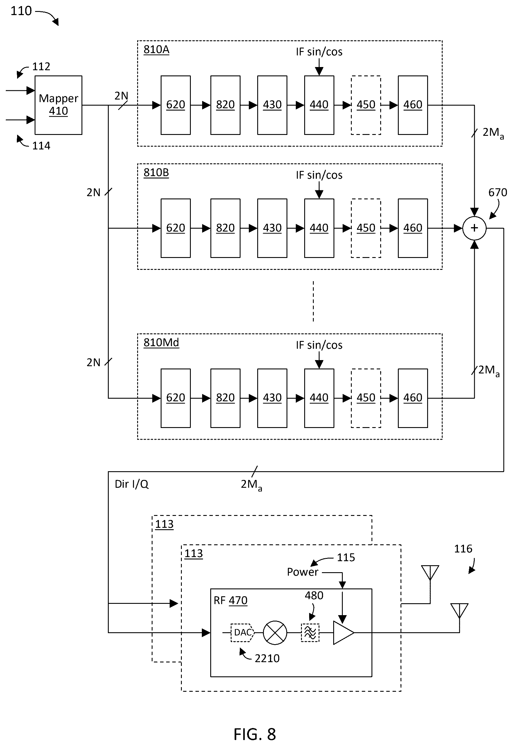 Patent US12592808 Figure 6 – Antenna aperture sharing architectures for simultaneous transmission and reception of wireless power and broadband data