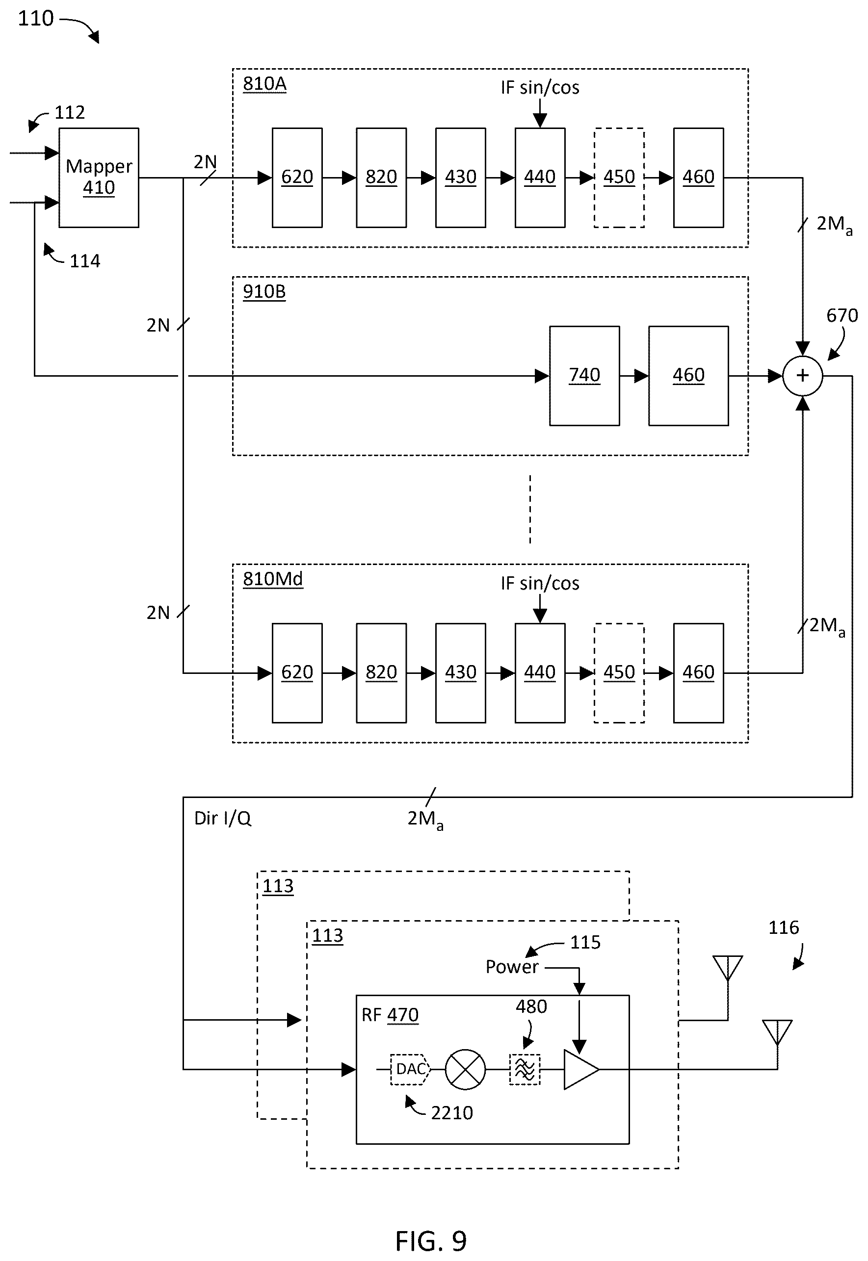 Patent US12592808 Figure 7 – Antenna aperture sharing architectures for simultaneous transmission and reception of wireless power and broadband data