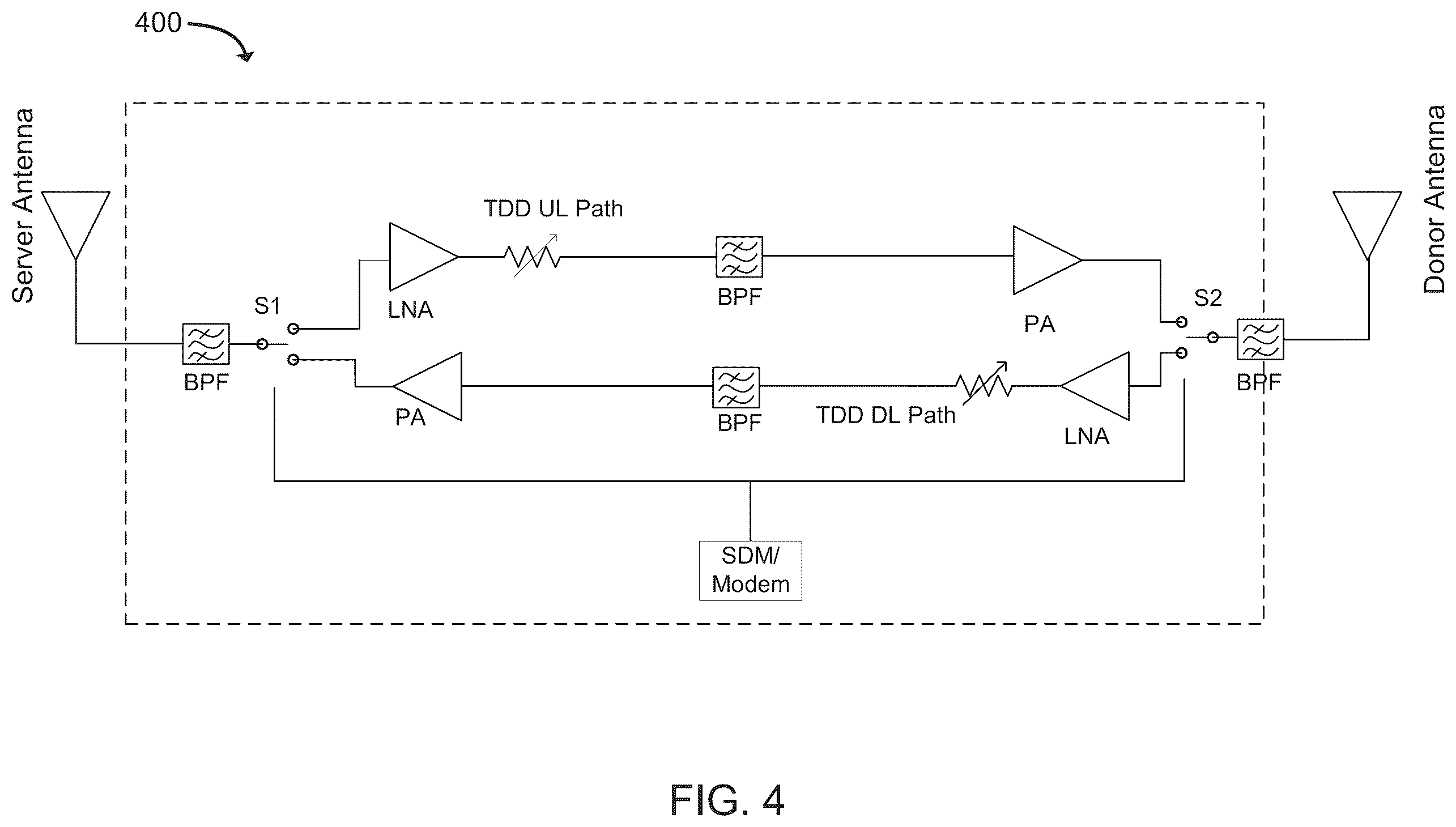 Patent US12592810 Figure 7 – Time division duplex (TDD) network repeater