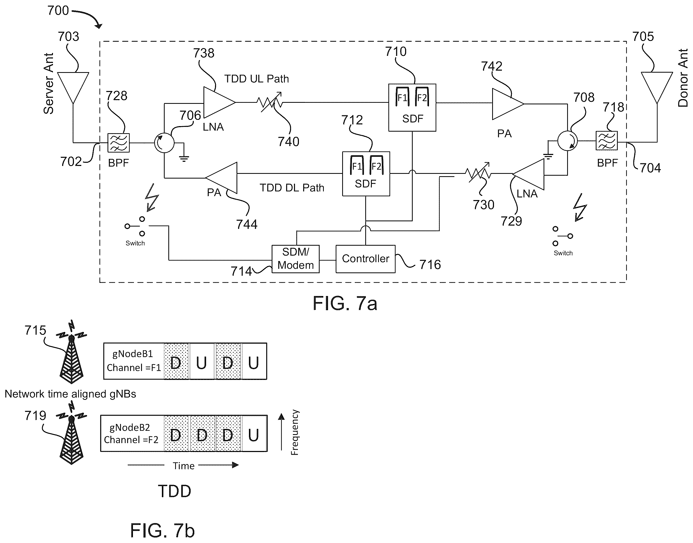 Patent US12592810 Figure 14 – Time division duplex (TDD) network repeater