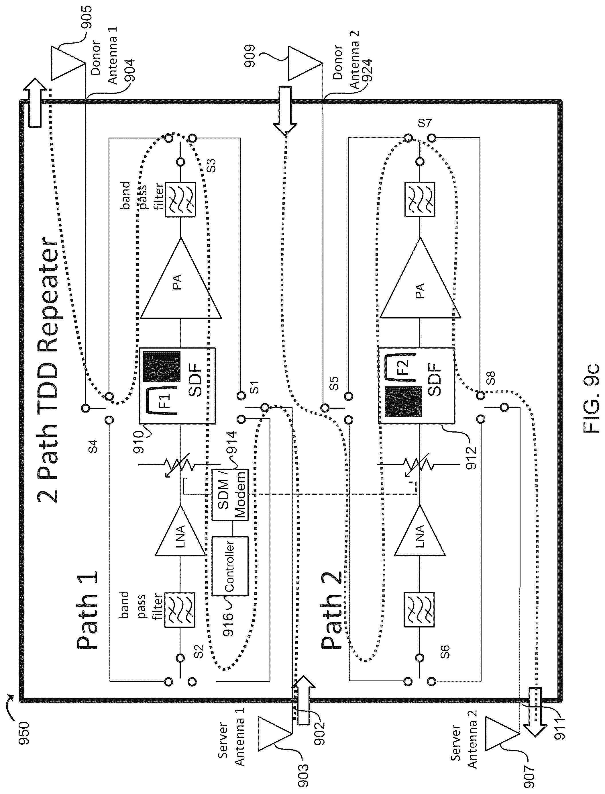 Patent US12592810 Figure 18 – Time division duplex (TDD) network repeater