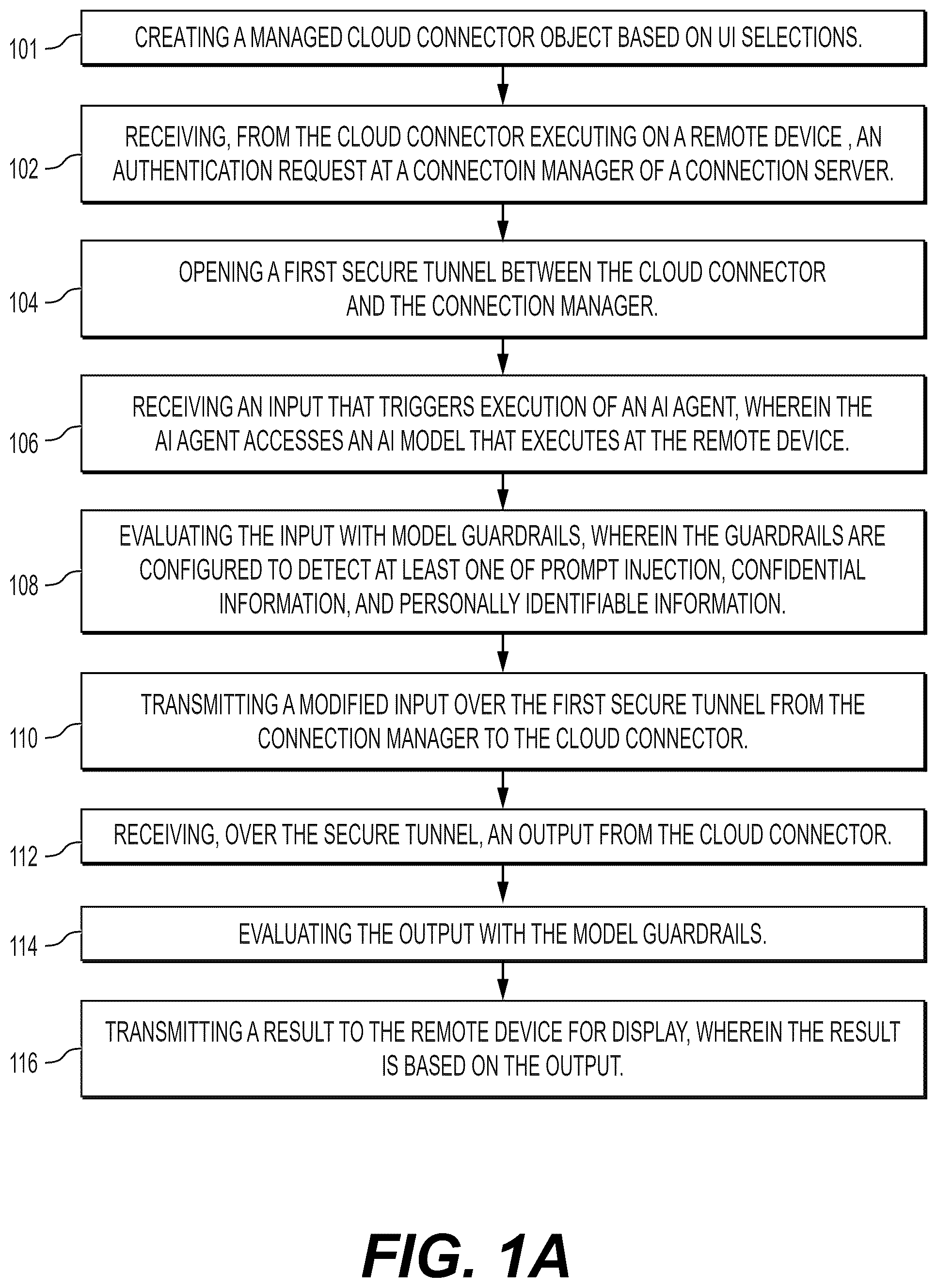 Patent US12592823 Figure 1 – Secure tunnel access to remote client resources for artificial intelligence agents