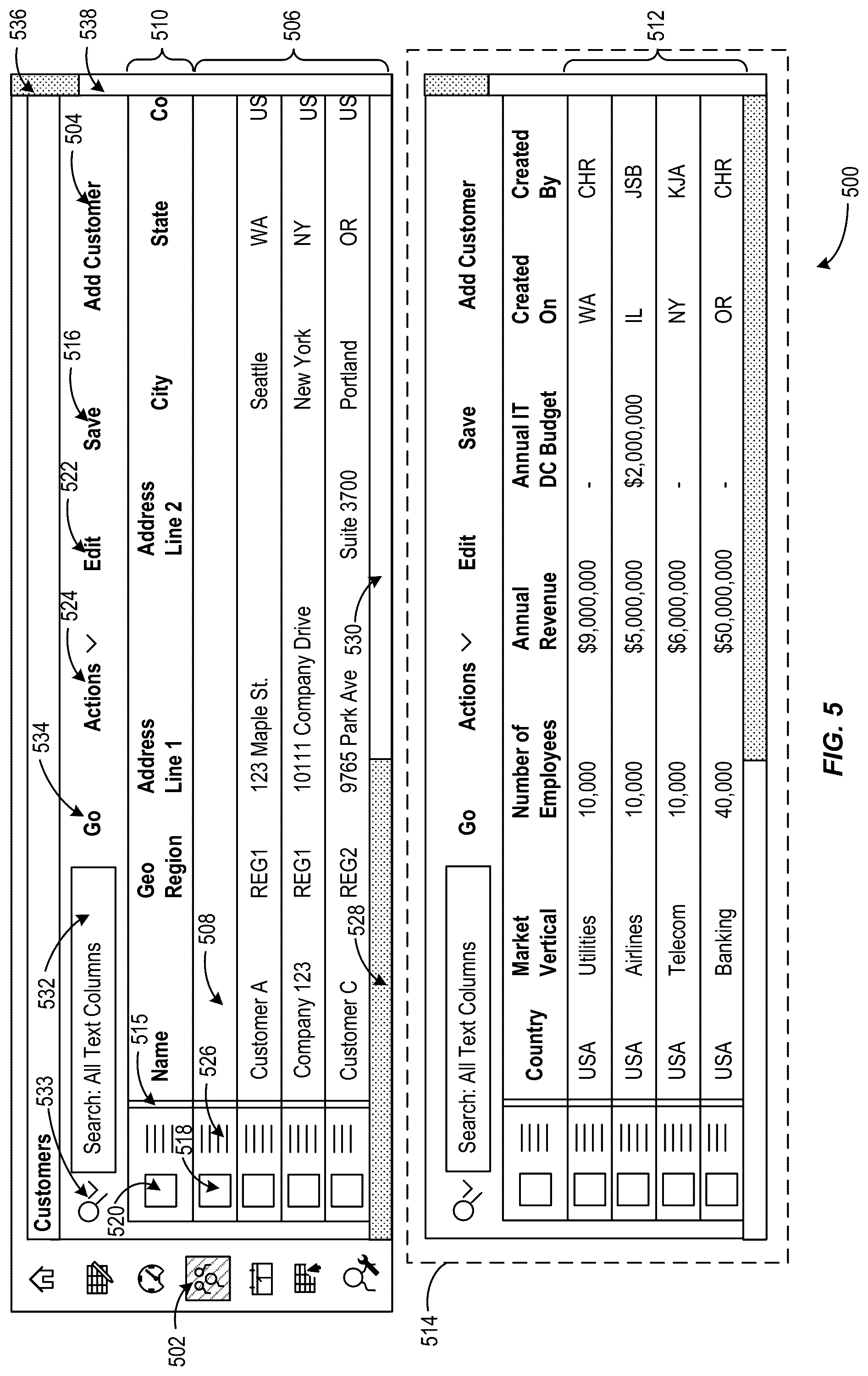 Patent US12592864 Figure 5 – User interfaces for cloud lifecycle management