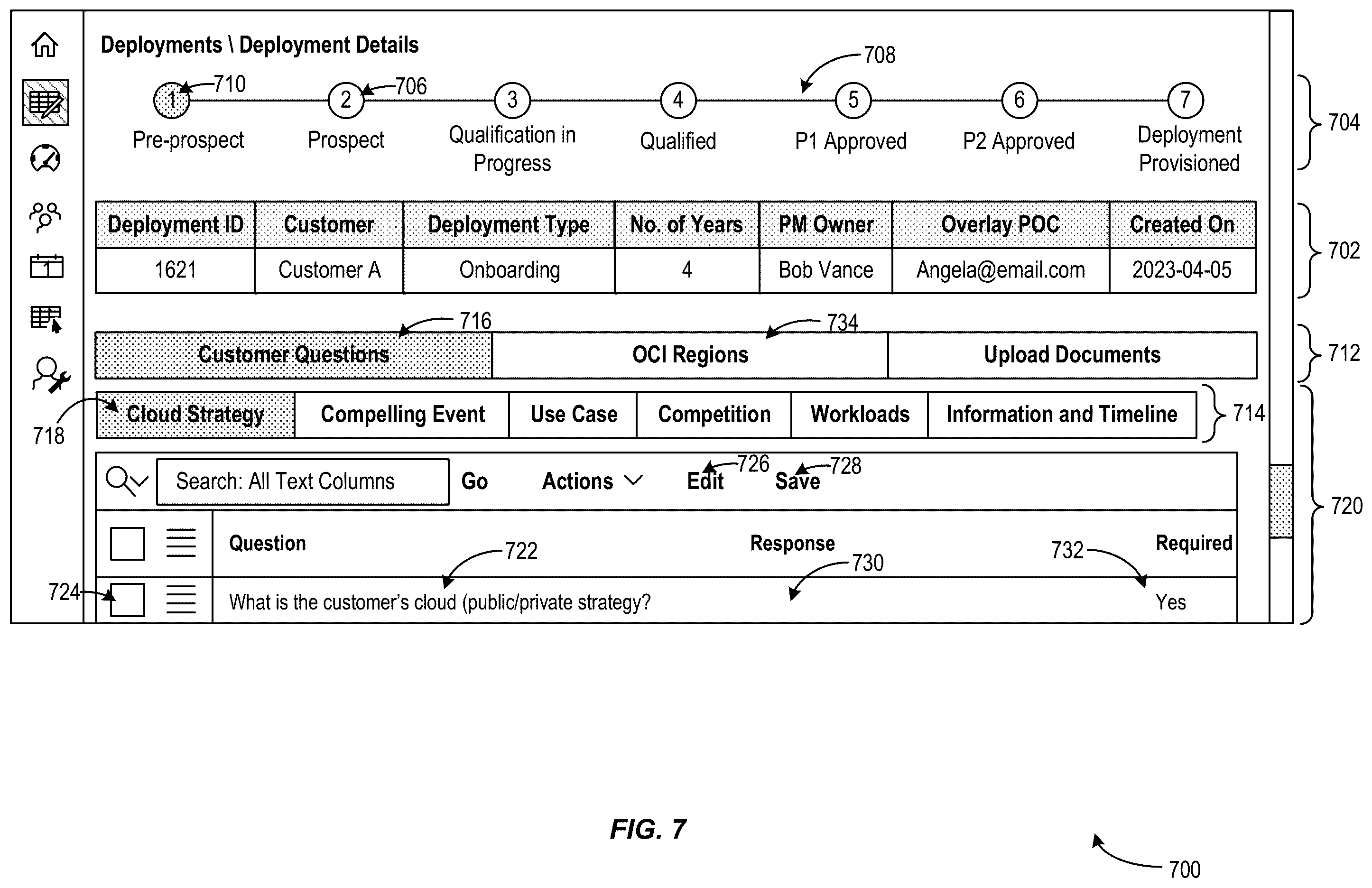 Patent US12592864 Figure 7 – User interfaces for cloud lifecycle management