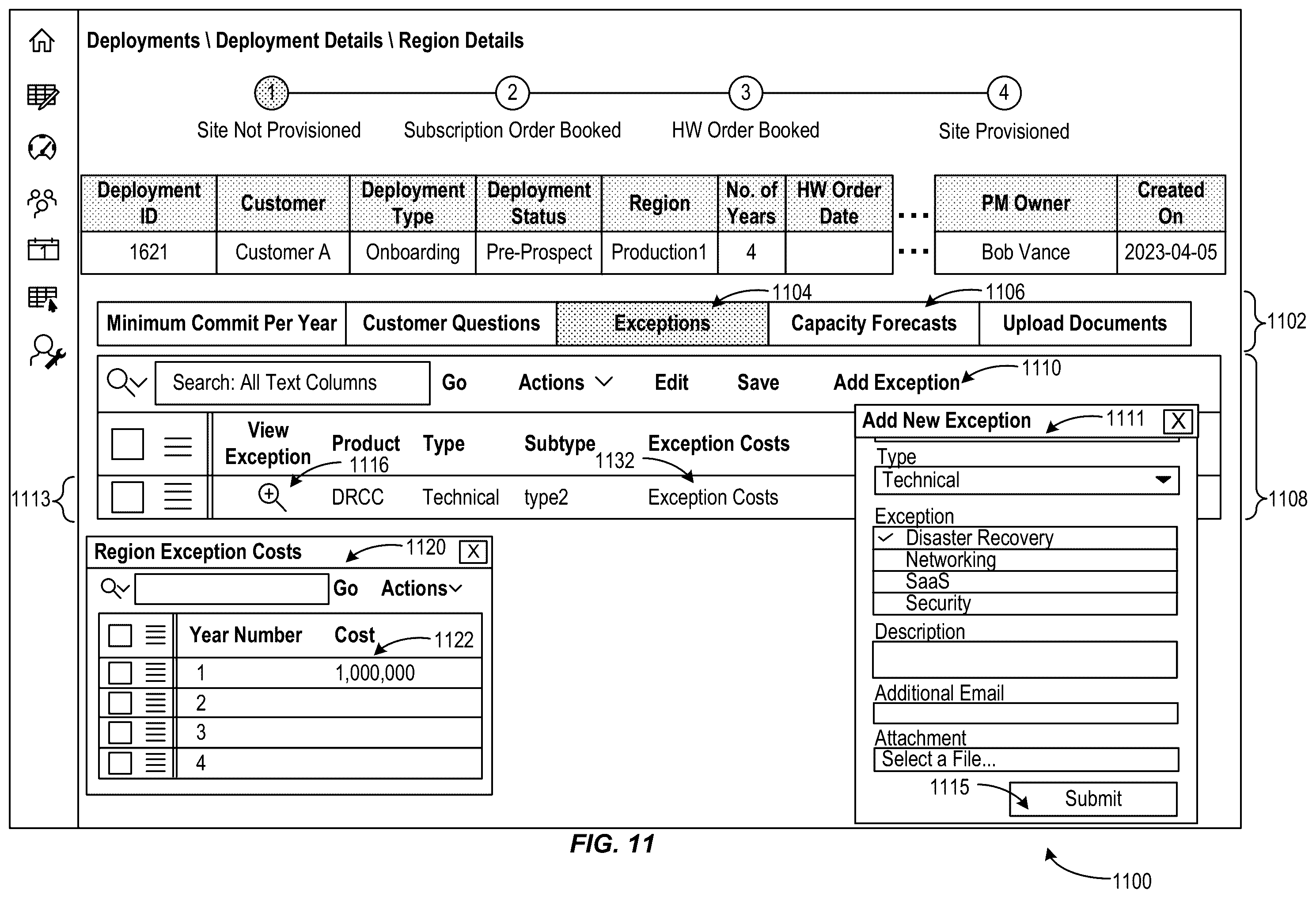 Patent US12592864 Figure 11 – User interfaces for cloud lifecycle management
