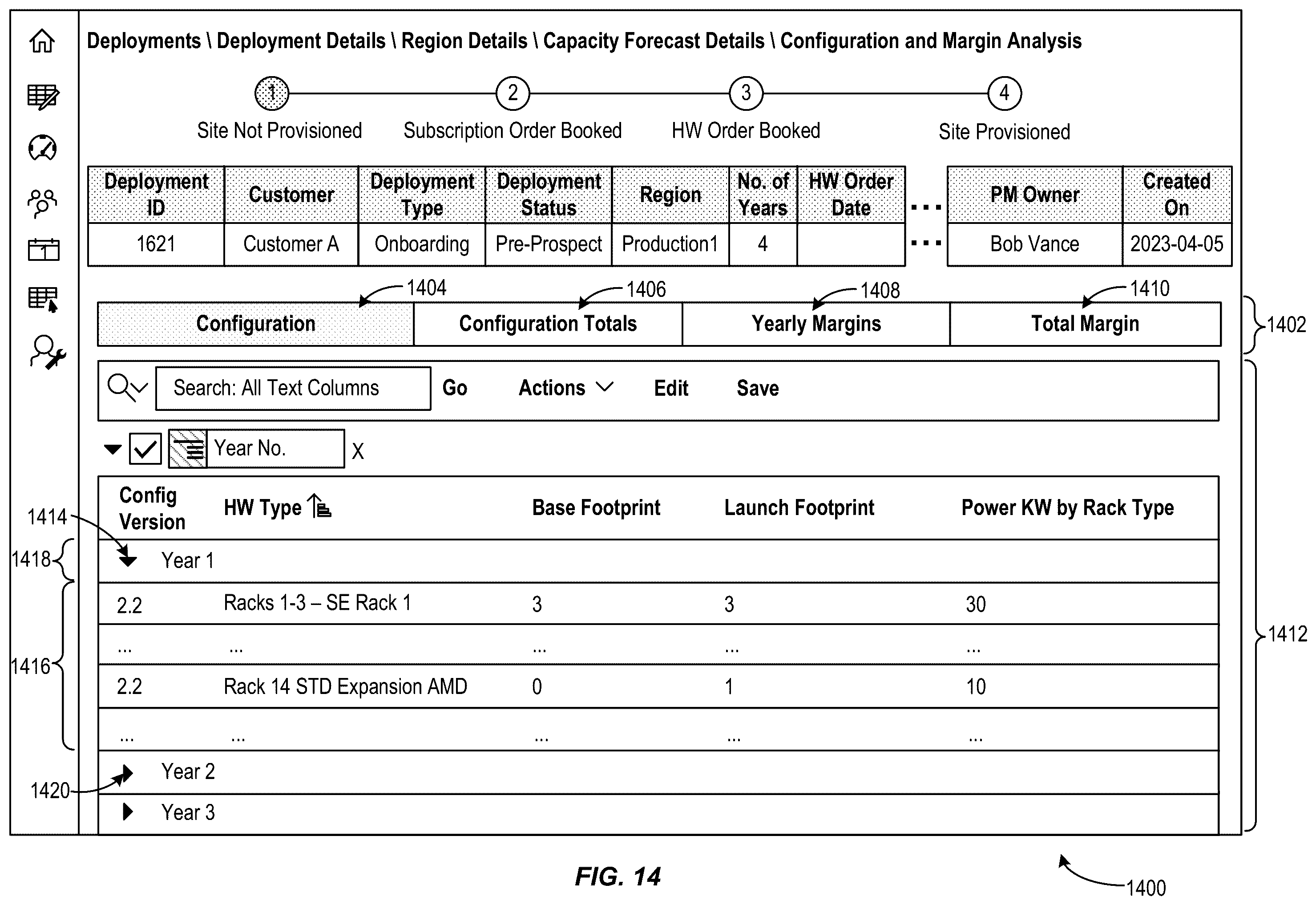Patent US12592864 Figure 14 – User interfaces for cloud lifecycle management