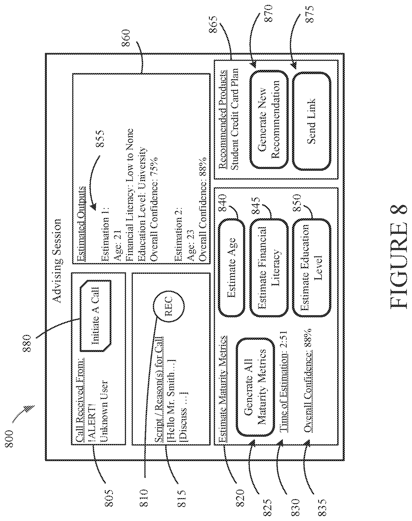 Patent US12592899 Figure 8 – Enhanced chatbot responses through machine learning
