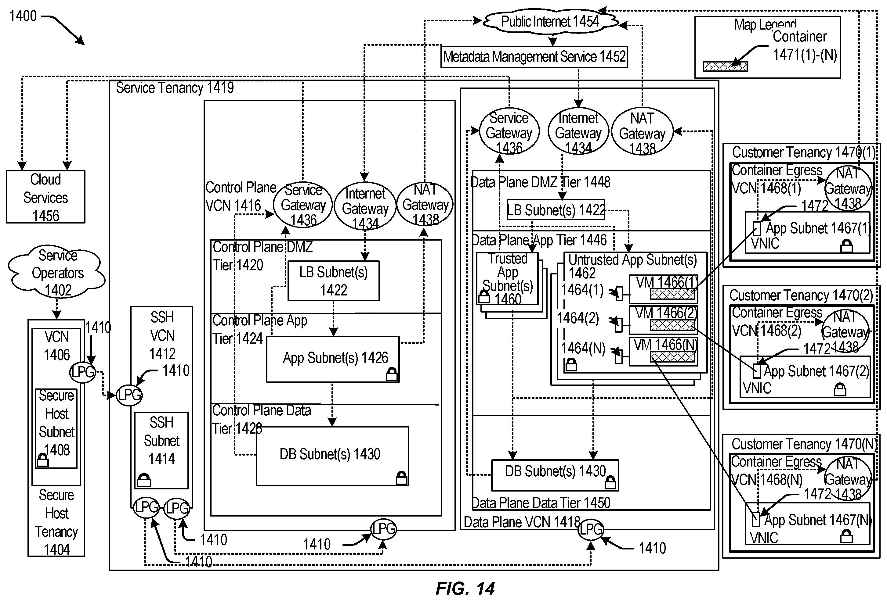 Patent US12592917 Figure 17 – Network link establishment in a multi-cloud infrastructure