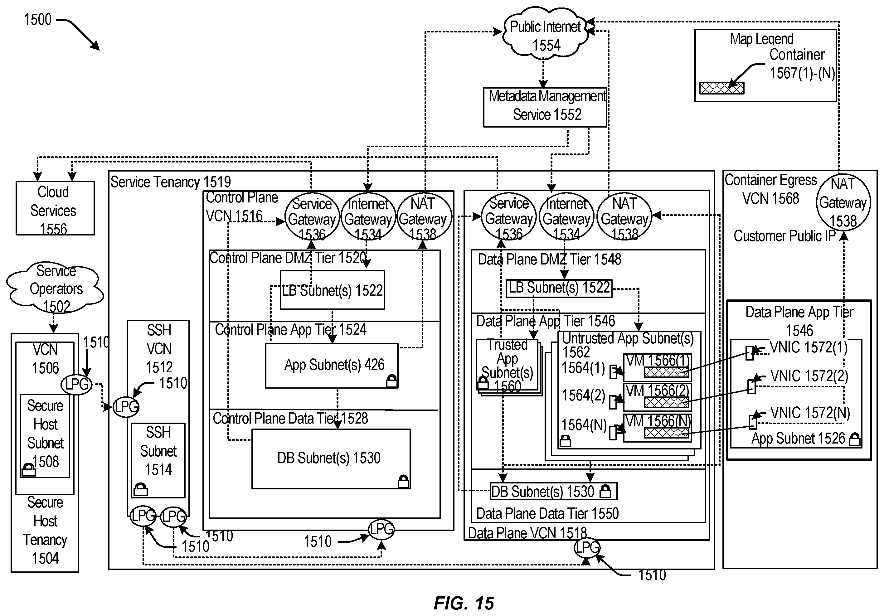 Patent US12592917 Figure 18 – Network link establishment in a multi-cloud infrastructure