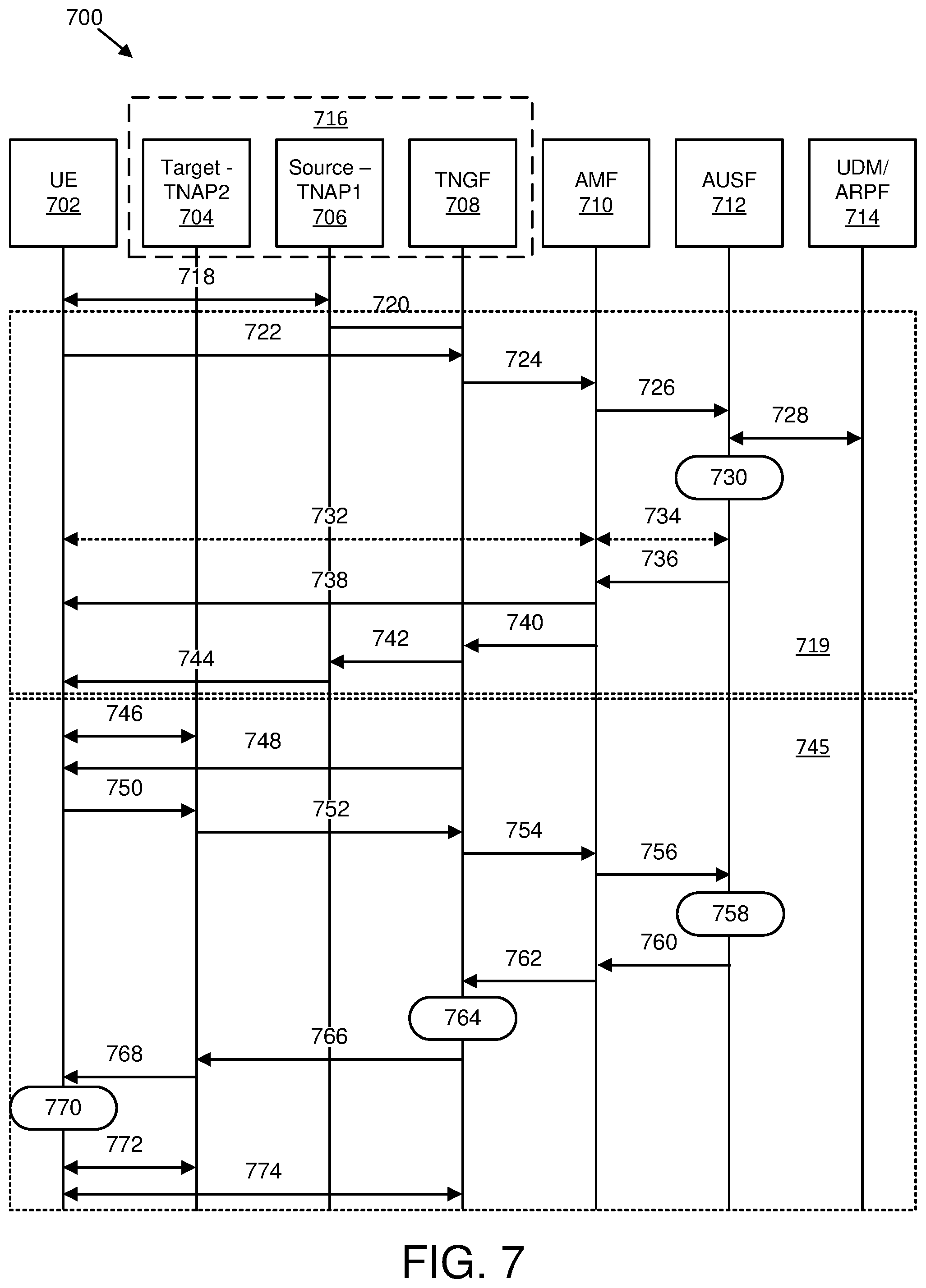 Patent US12592919 Figure 7 – Re-authentication key generation