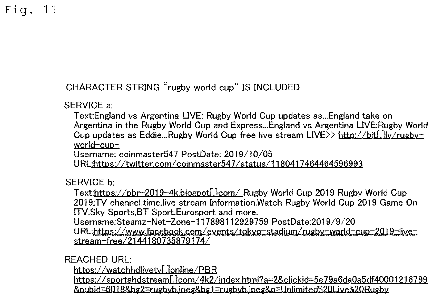 Patent US12592963 Figure 11 – Detection device, detection method, and detection program