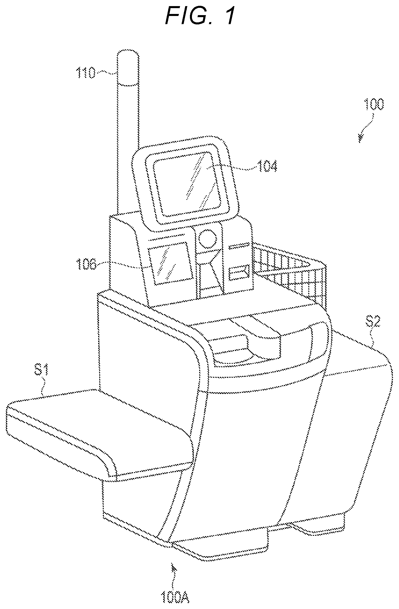 Patent US12597007 Figure 1 – Self-service checkout terminal with a security function based on detection of weight of items