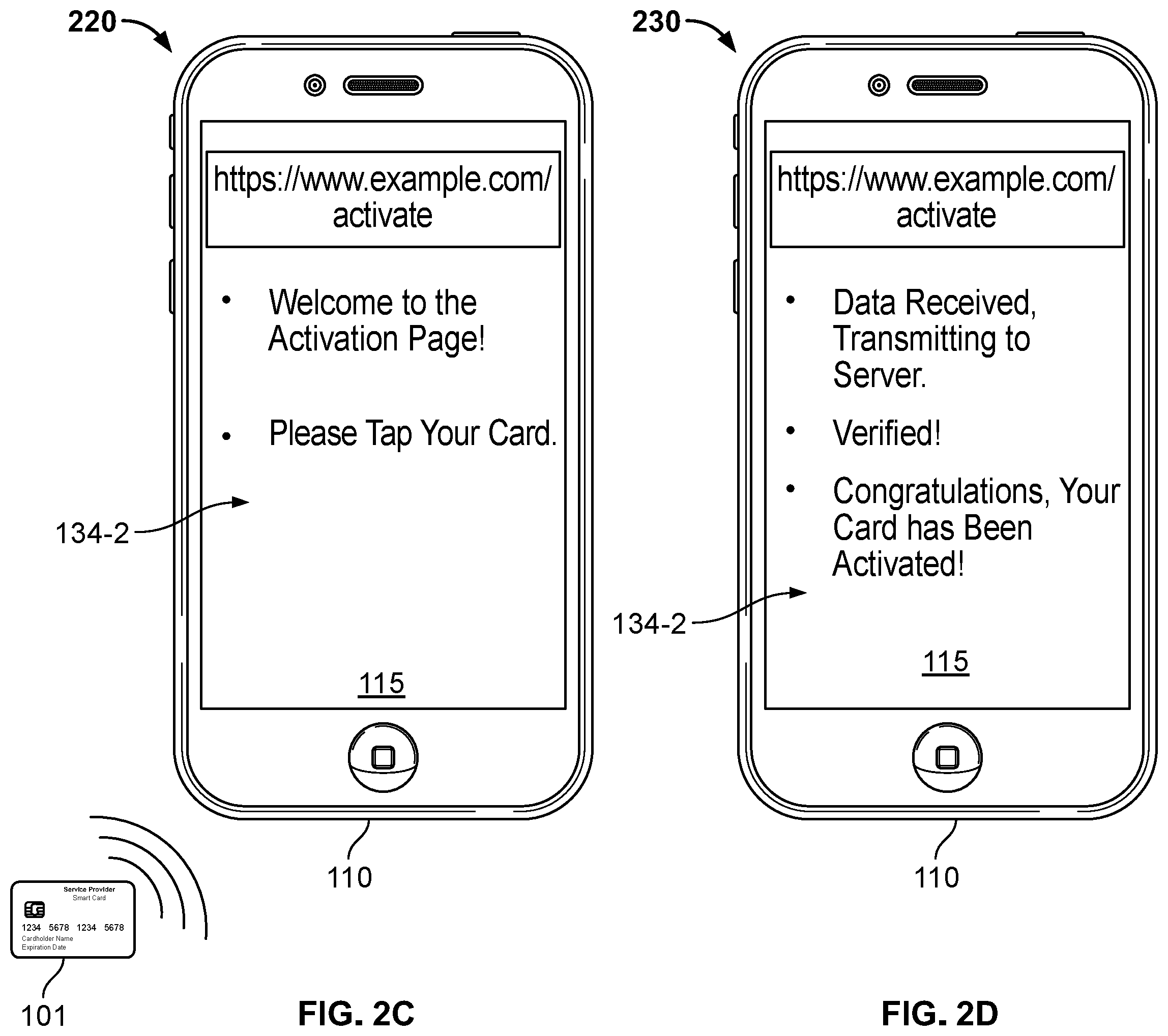 Patent US12597012 Figure 6 – Server-side contactless card activation