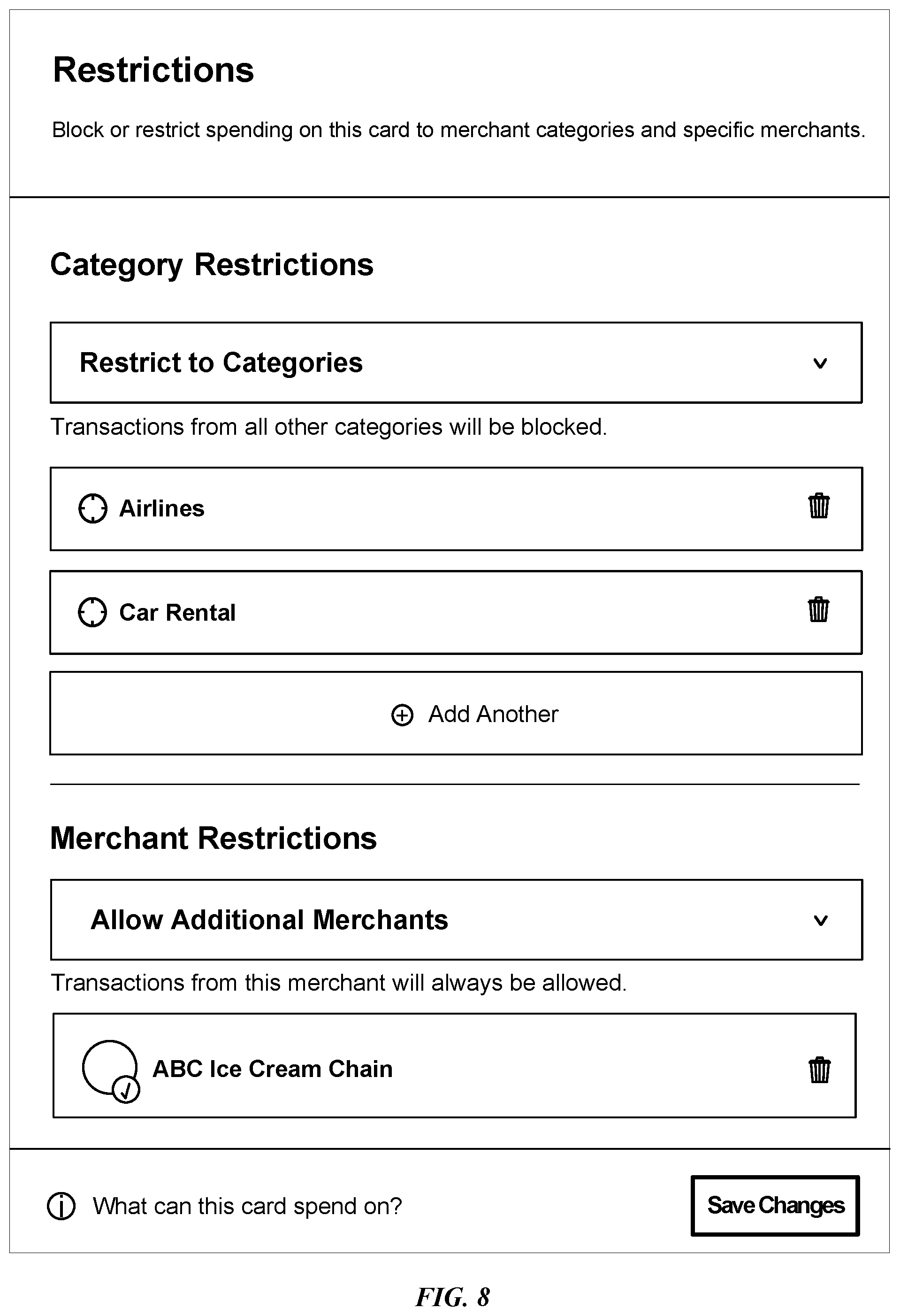 Patent US12597037 Figure 8 – Rule based transaction authorization server