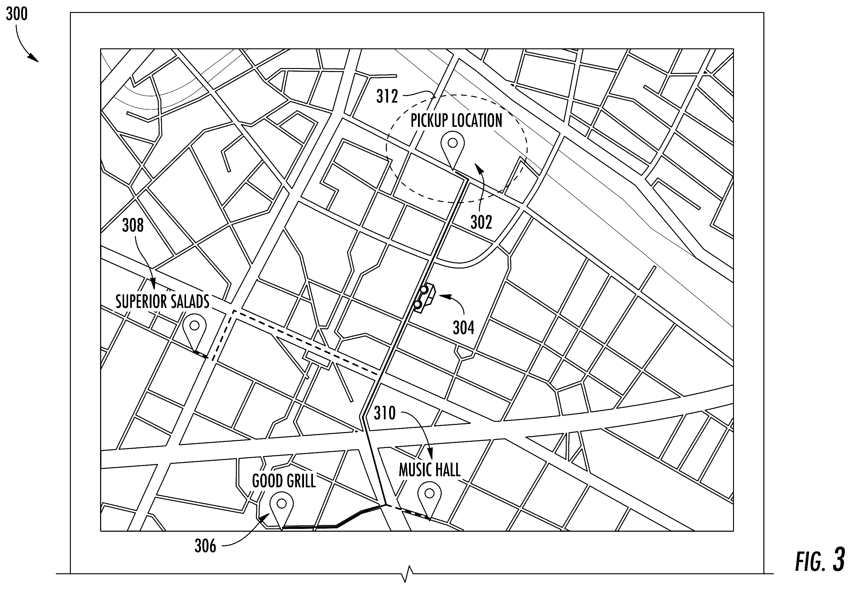 Patent US12597051 Figure 3 – Systems and methods for the display of corresponding content for user-requested vehicle services using distributed electronic devices