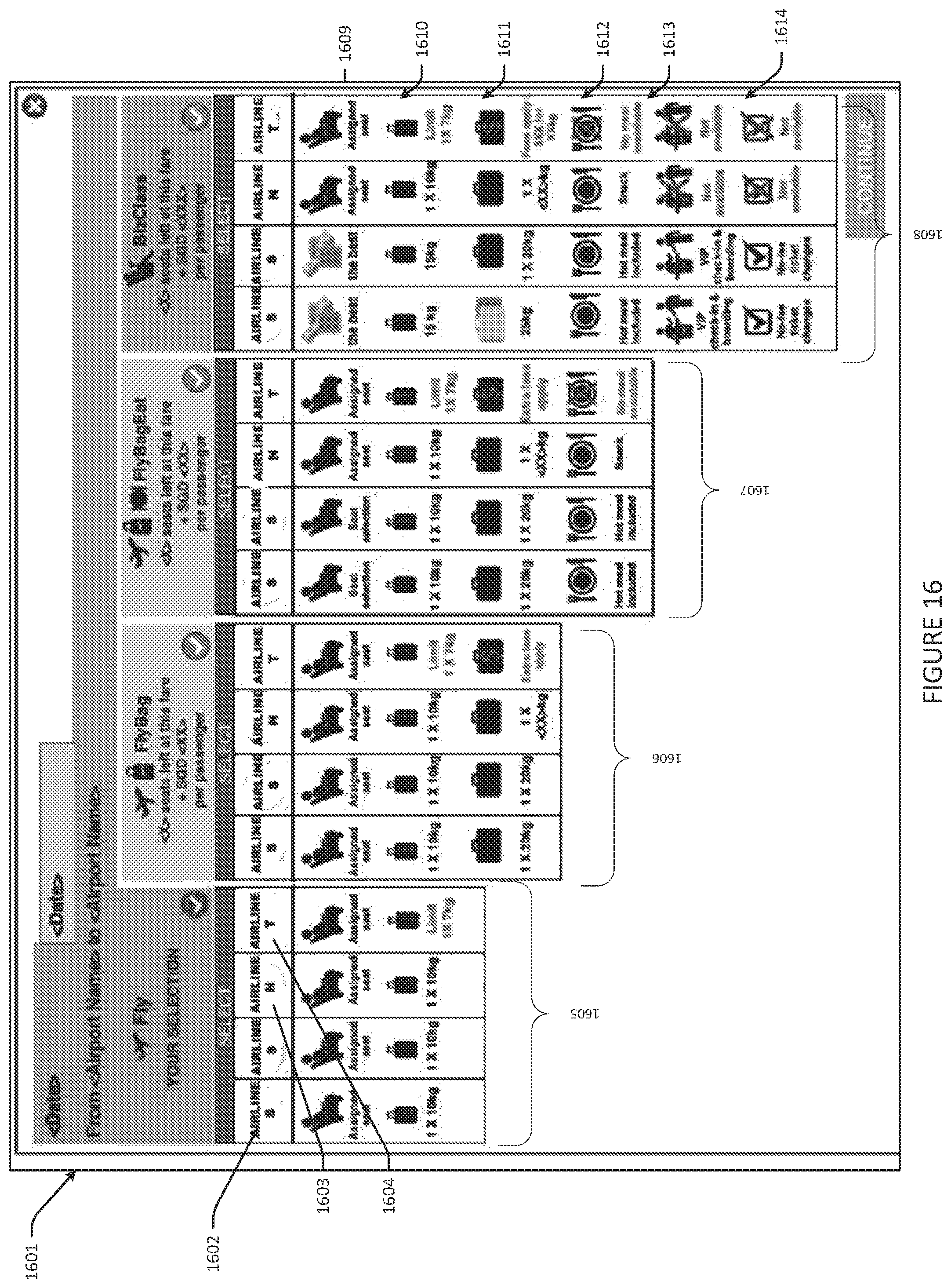 Patent US12597059 Figure 16 – System and method for dynamic real-time cross-selling of passenger oriented travel products