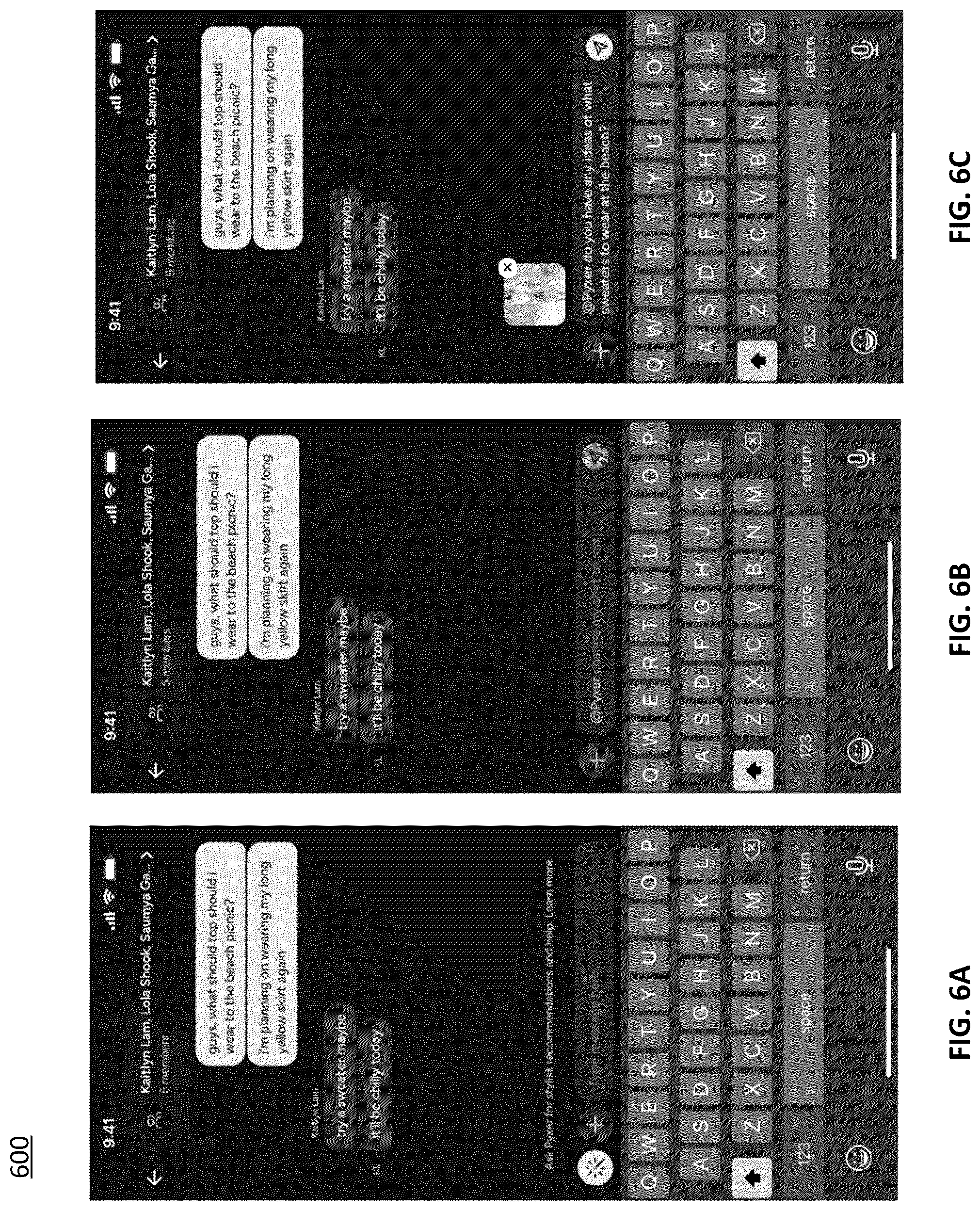 Patent US12597060 Figure 8 – Generative apparel recommendations using images of a person during the course of a communications session among users
