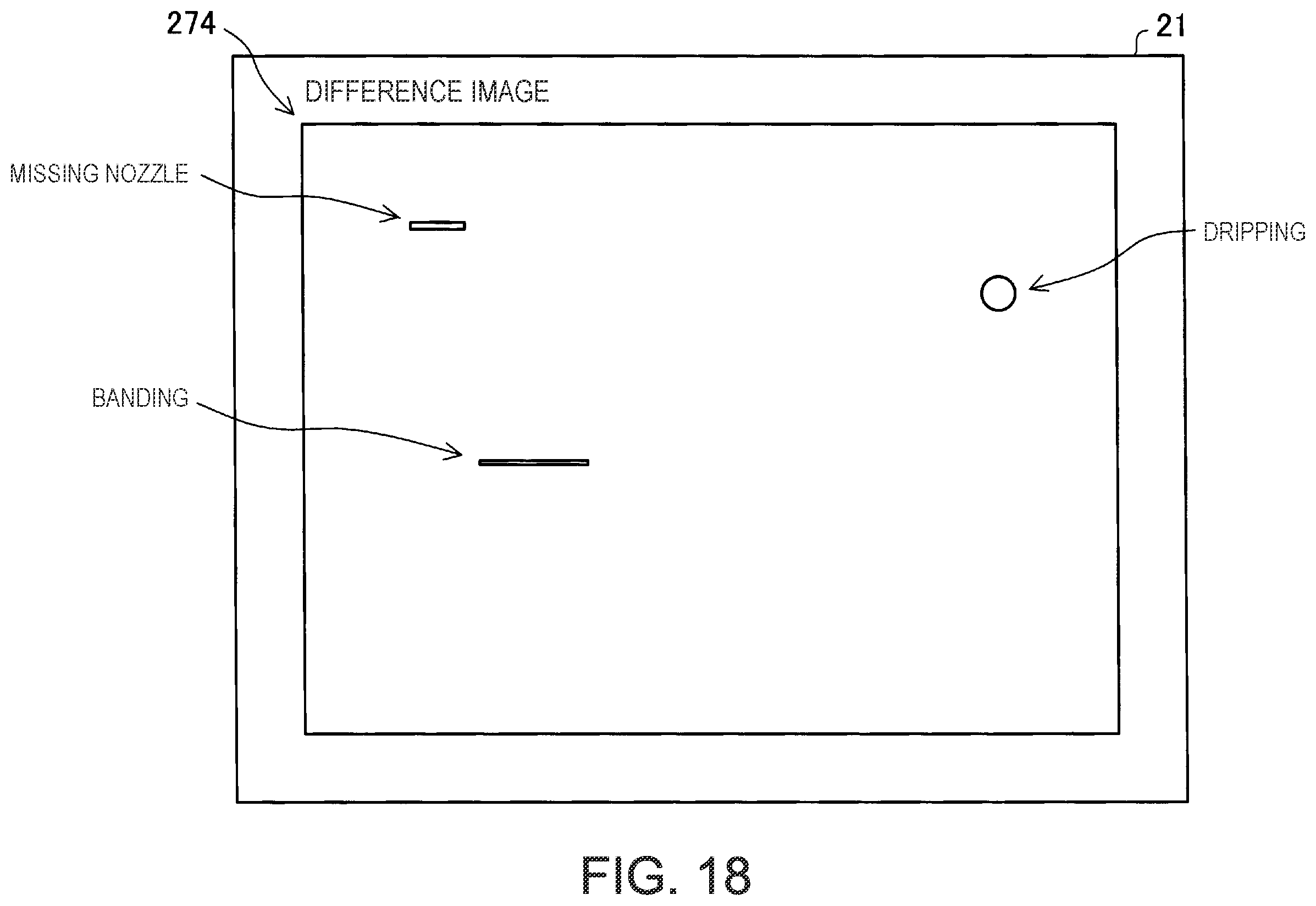 Patent US12597120 Figure 18 – Printed image defect discrimination device and method displaying detected defects in list by type in display mode according to state of defect