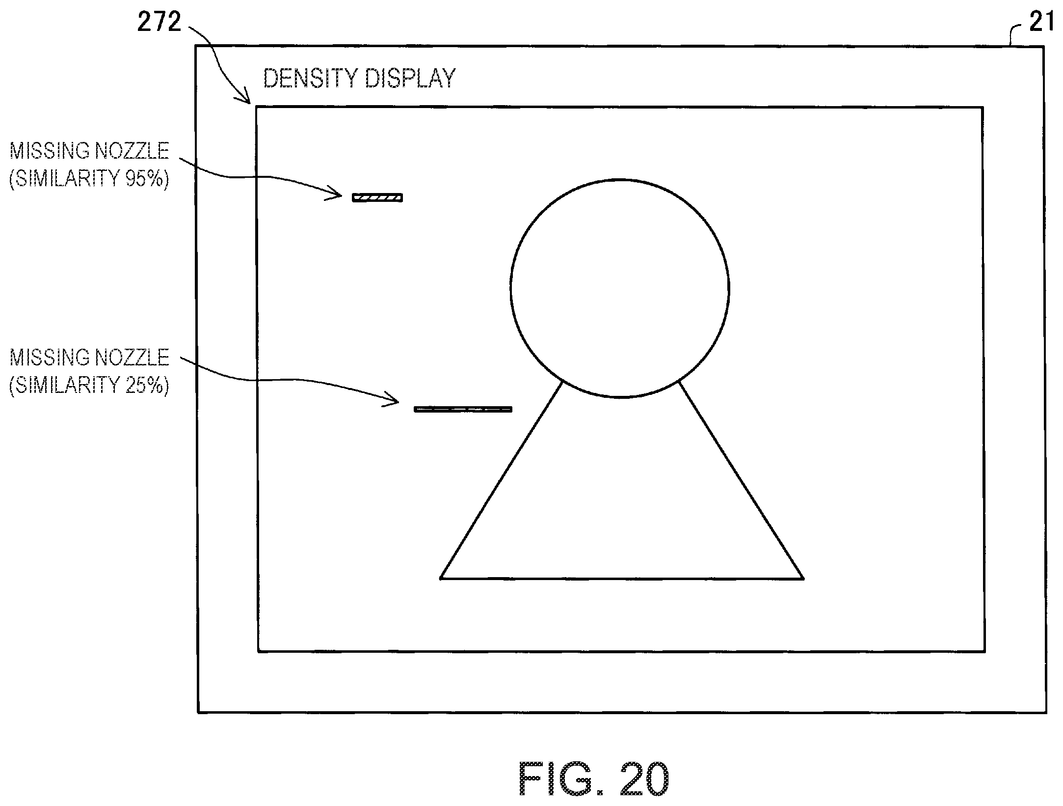 Patent US12597120 Figure 20 – Printed image defect discrimination device and method displaying detected defects in list by type in display mode according to state of defect