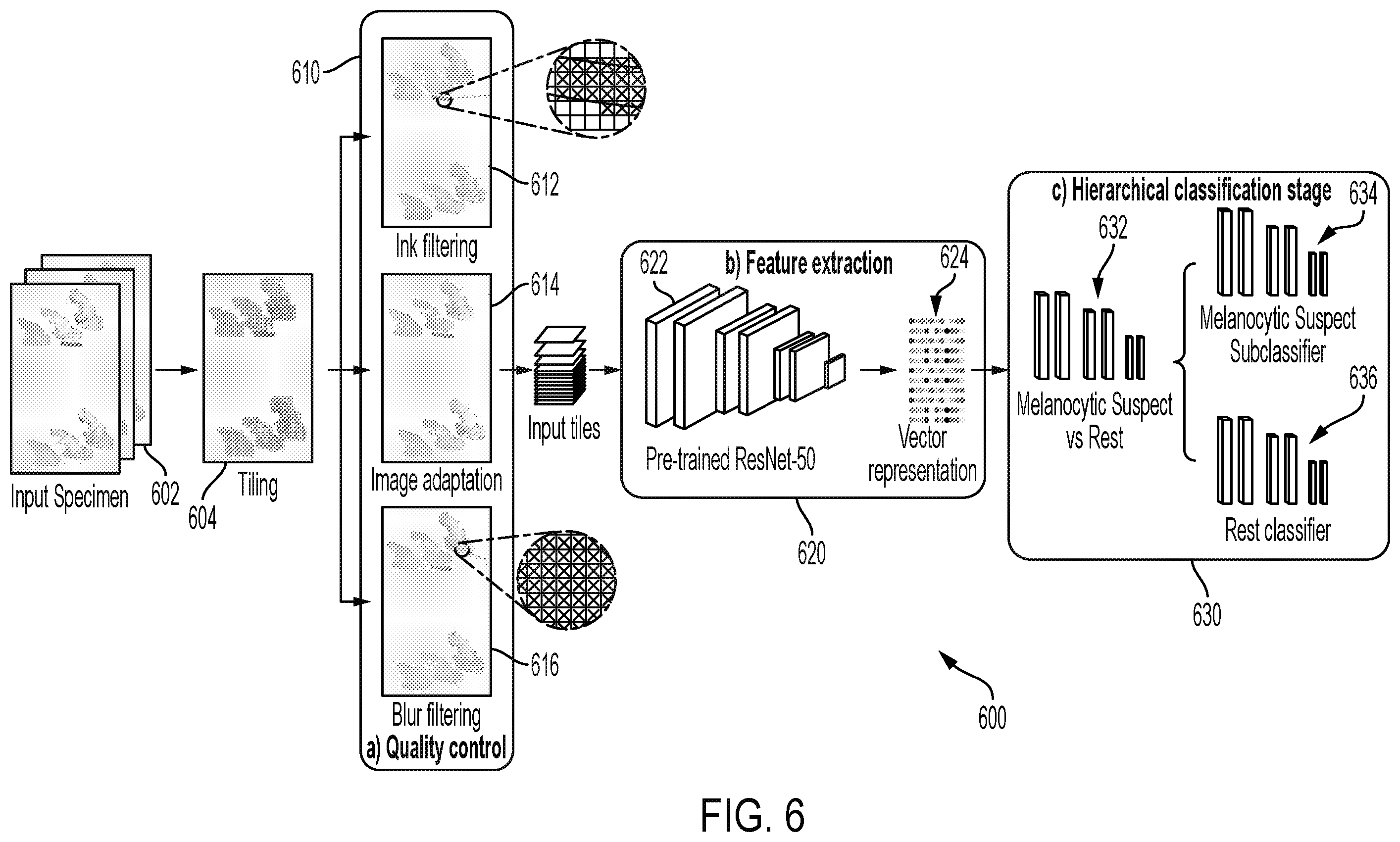 Patent US12597133 Figure 6 – Training end-to-end weakly supervised networks at the specimen (supra-image) level