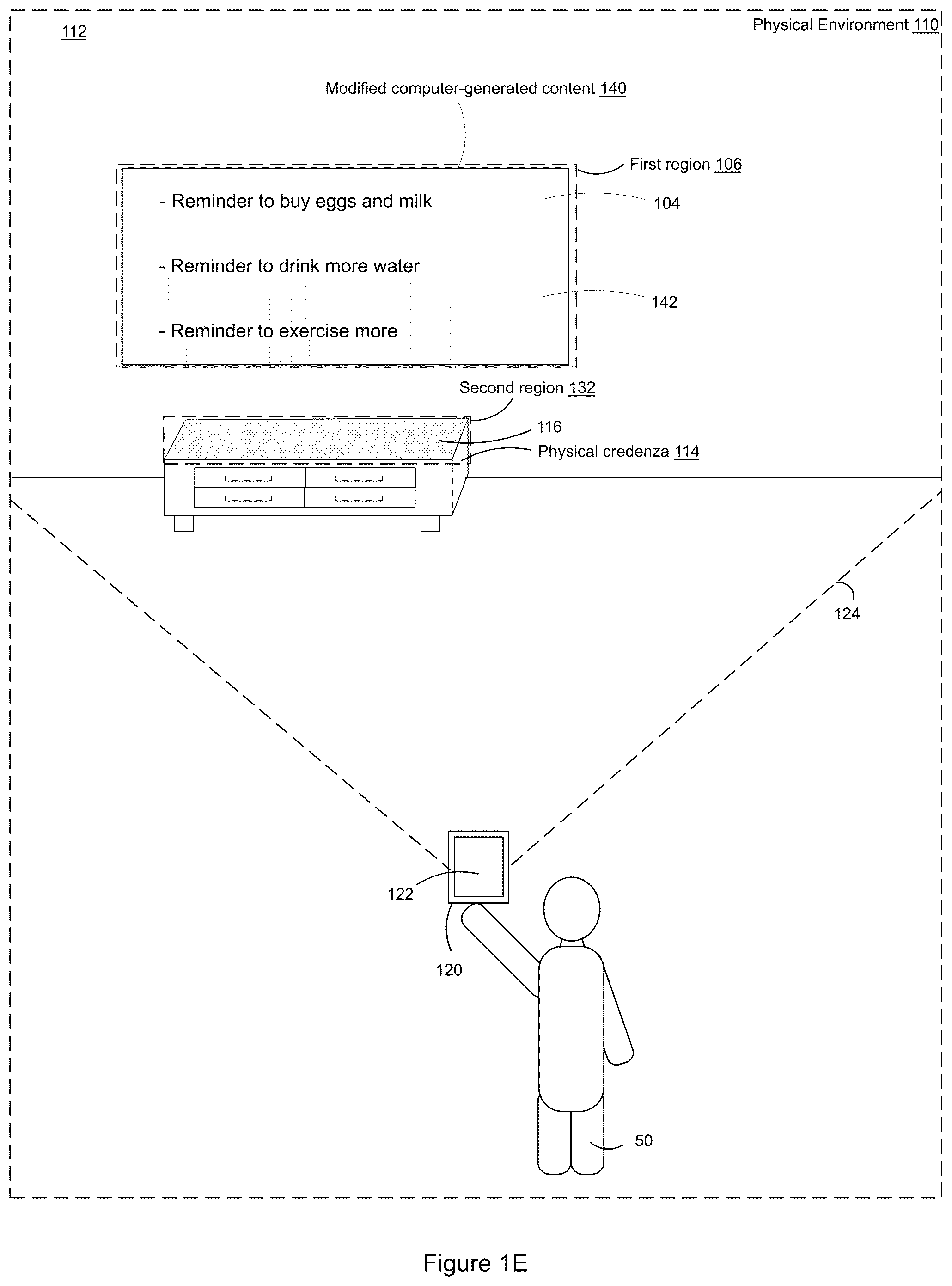 Patent US12597177 Figure 5 – Changing display rendering modes based on multiple regions