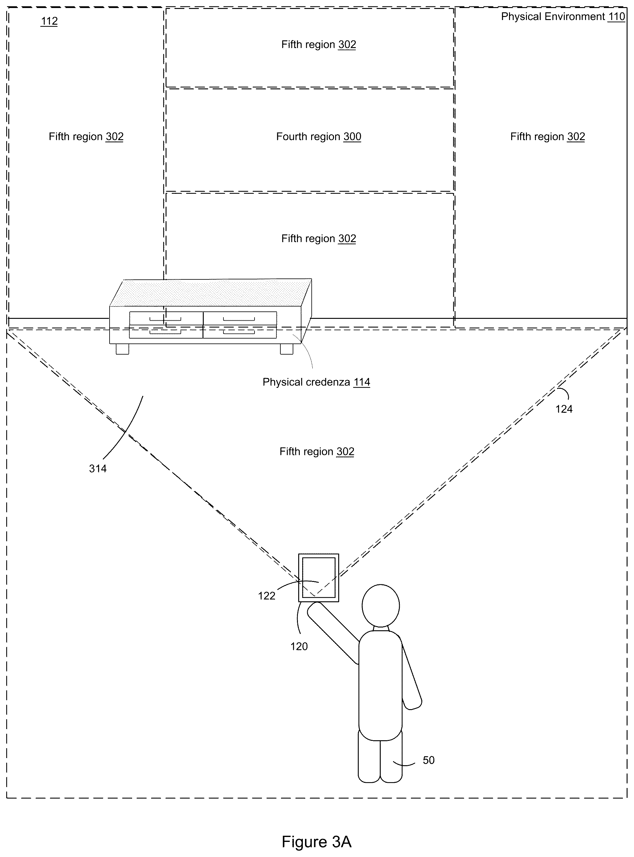 Patent US12597177 Figure 10 – Changing display rendering modes based on multiple regions