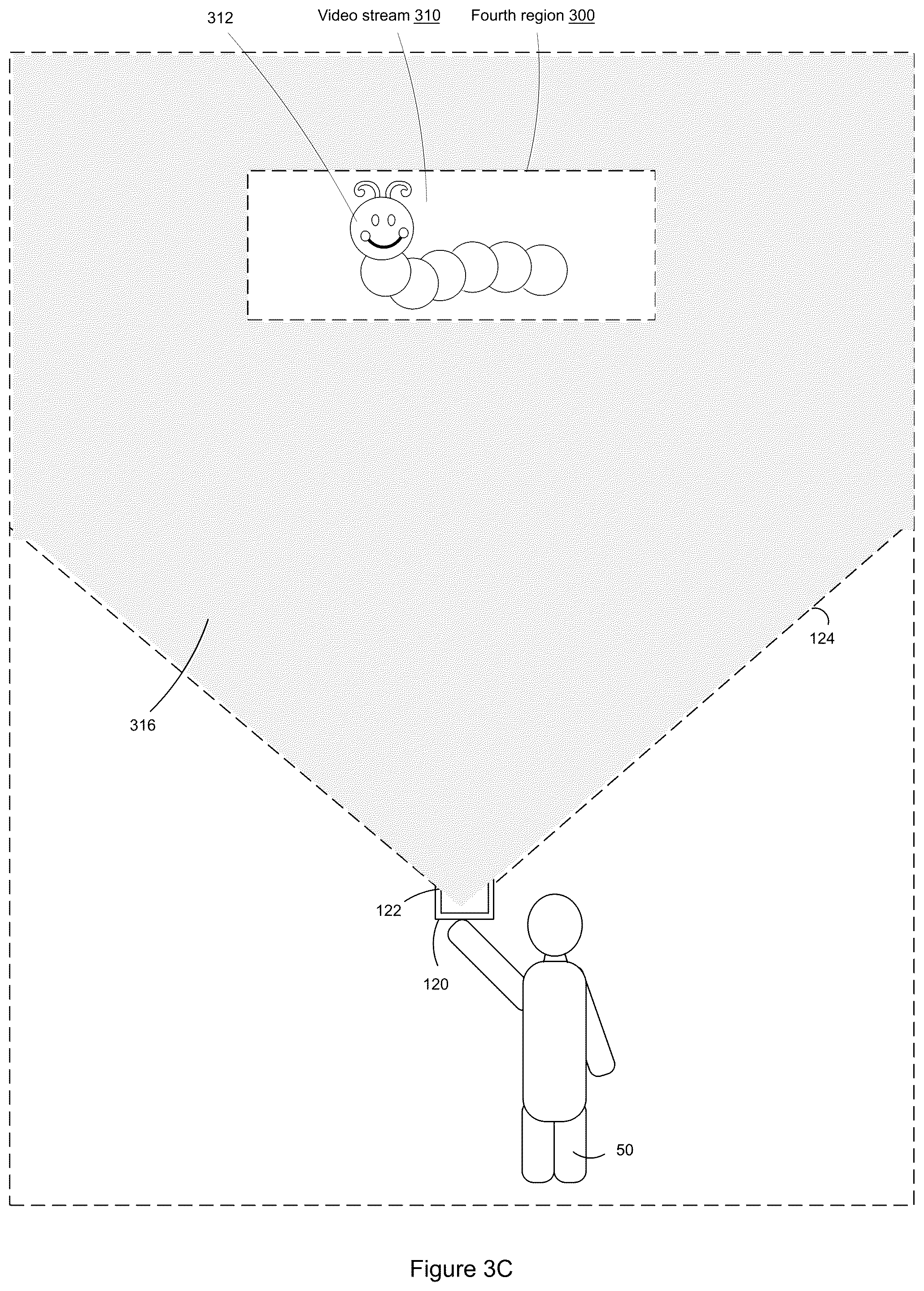 Patent US12597177 Figure 12 – Changing display rendering modes based on multiple regions