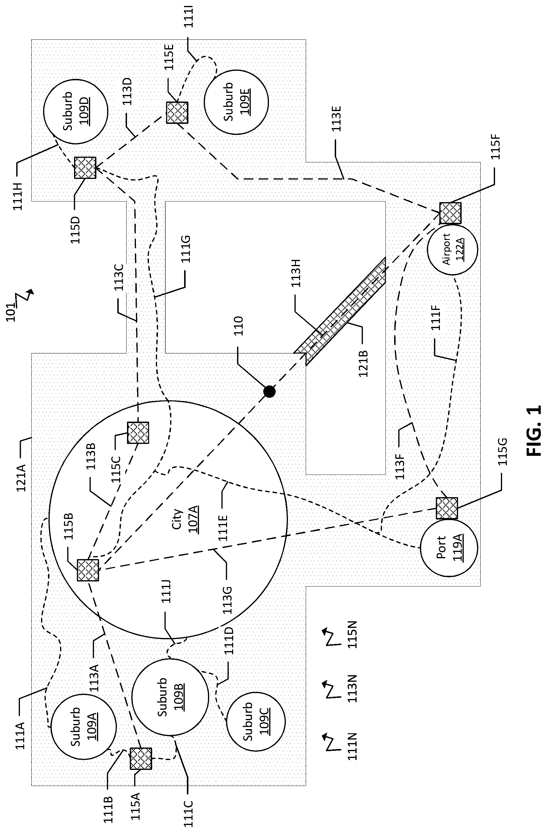 Patent US12597180 Figure 1 – Artificial intelligence augmentation of geographic data layers