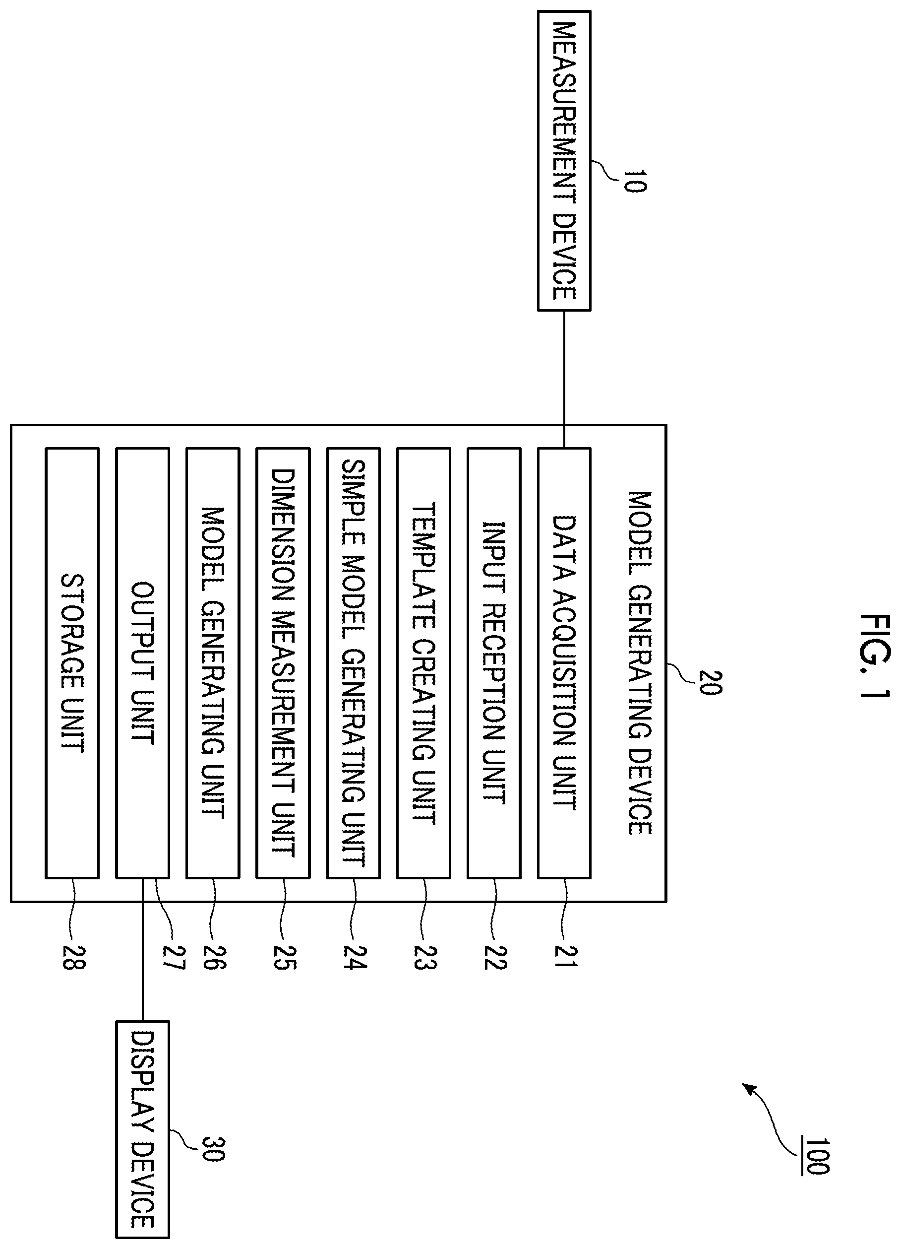 Patent US12597204 Figure 1 – Model generating device, model generating system, model generating method, and program
