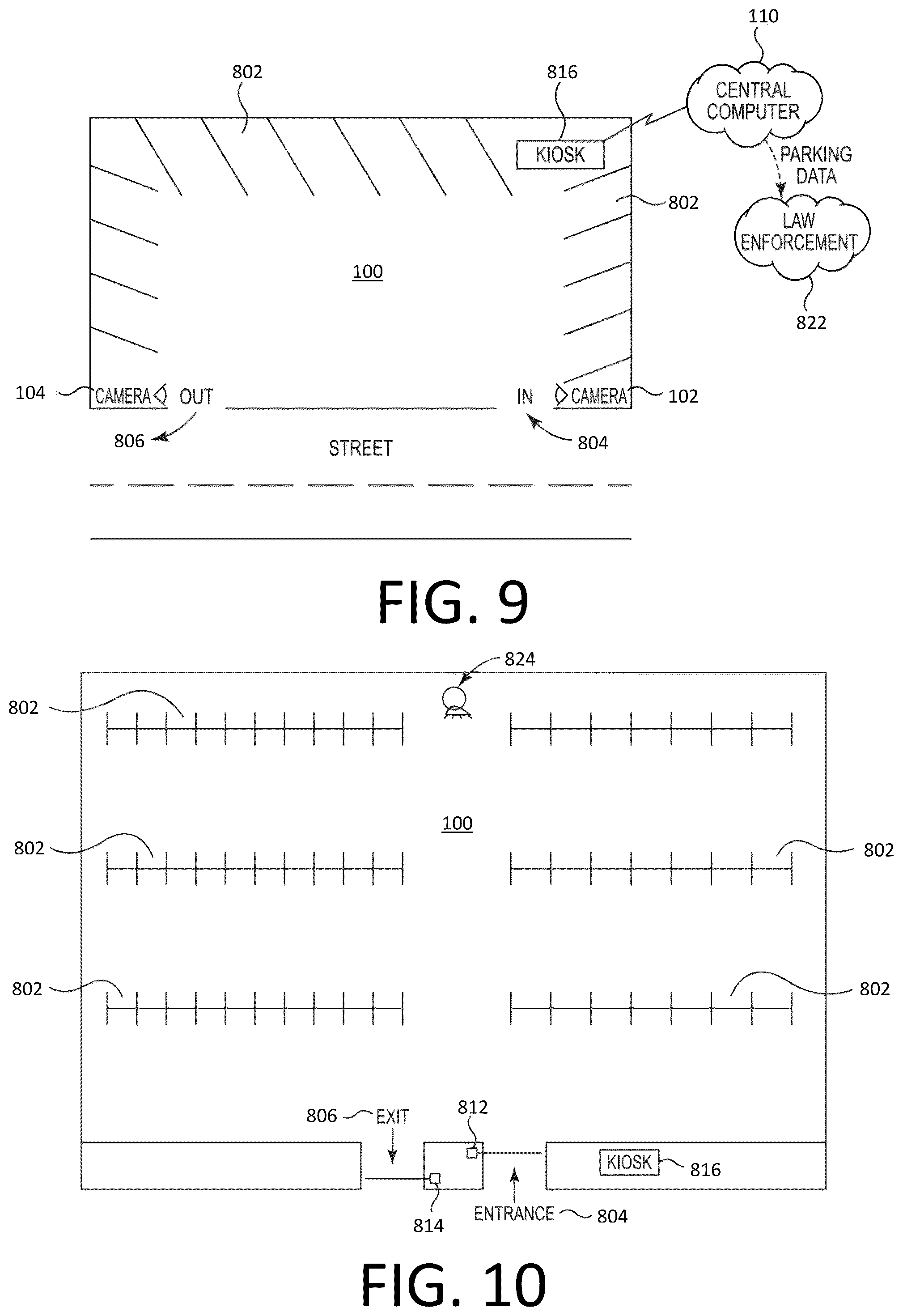 Patent US12597256 Figure 7 – Parking lot monitoring and permitting system