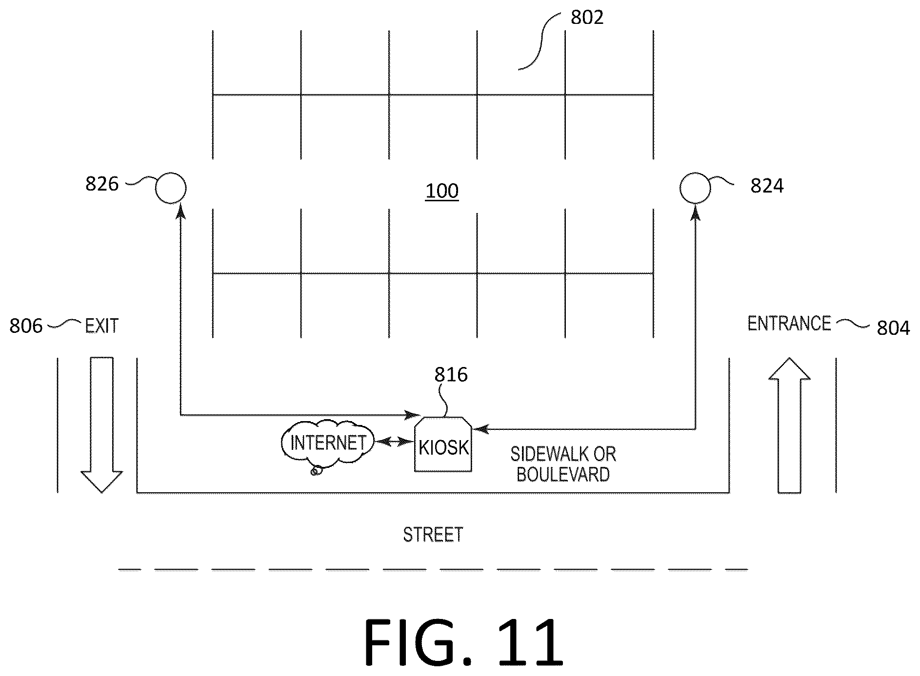 Patent US12597256 Figure 8 – Parking lot monitoring and permitting system