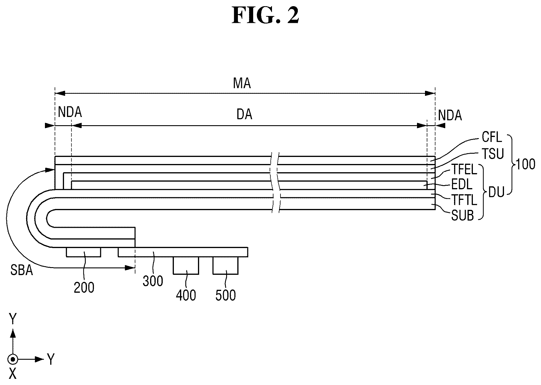Patent US12597288 Figure 2 – Display device