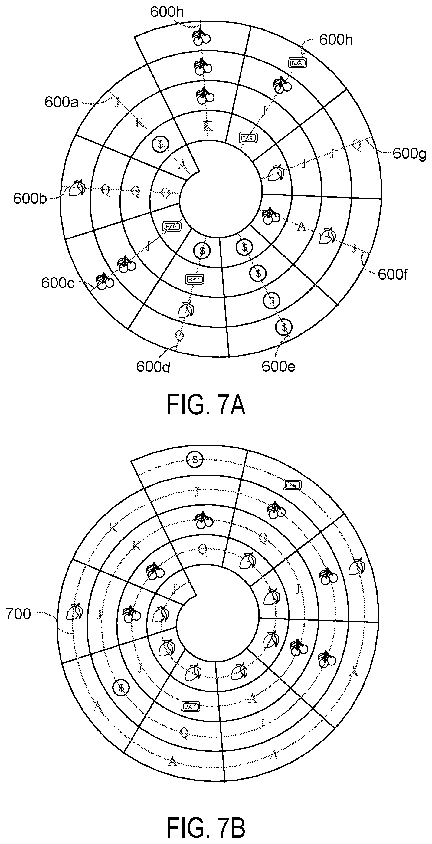 Patent US12597316 Figure 8 – Gaming device, system and method for radial-orbital payline mechanism