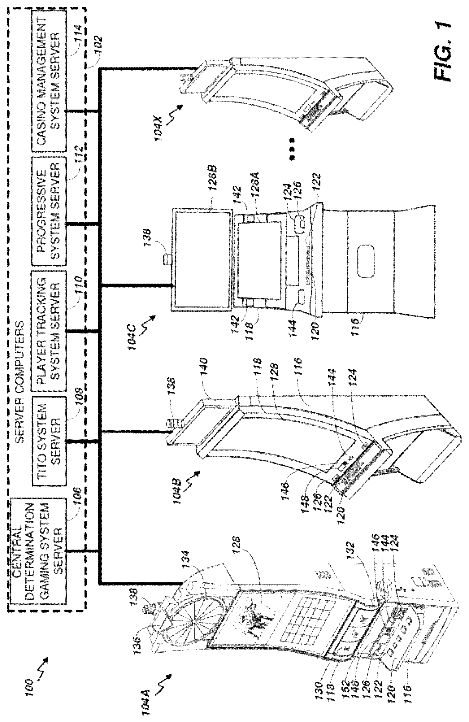 Patent US12597318 — Systems and methods for electronic gaming with changing display states — Figure 1