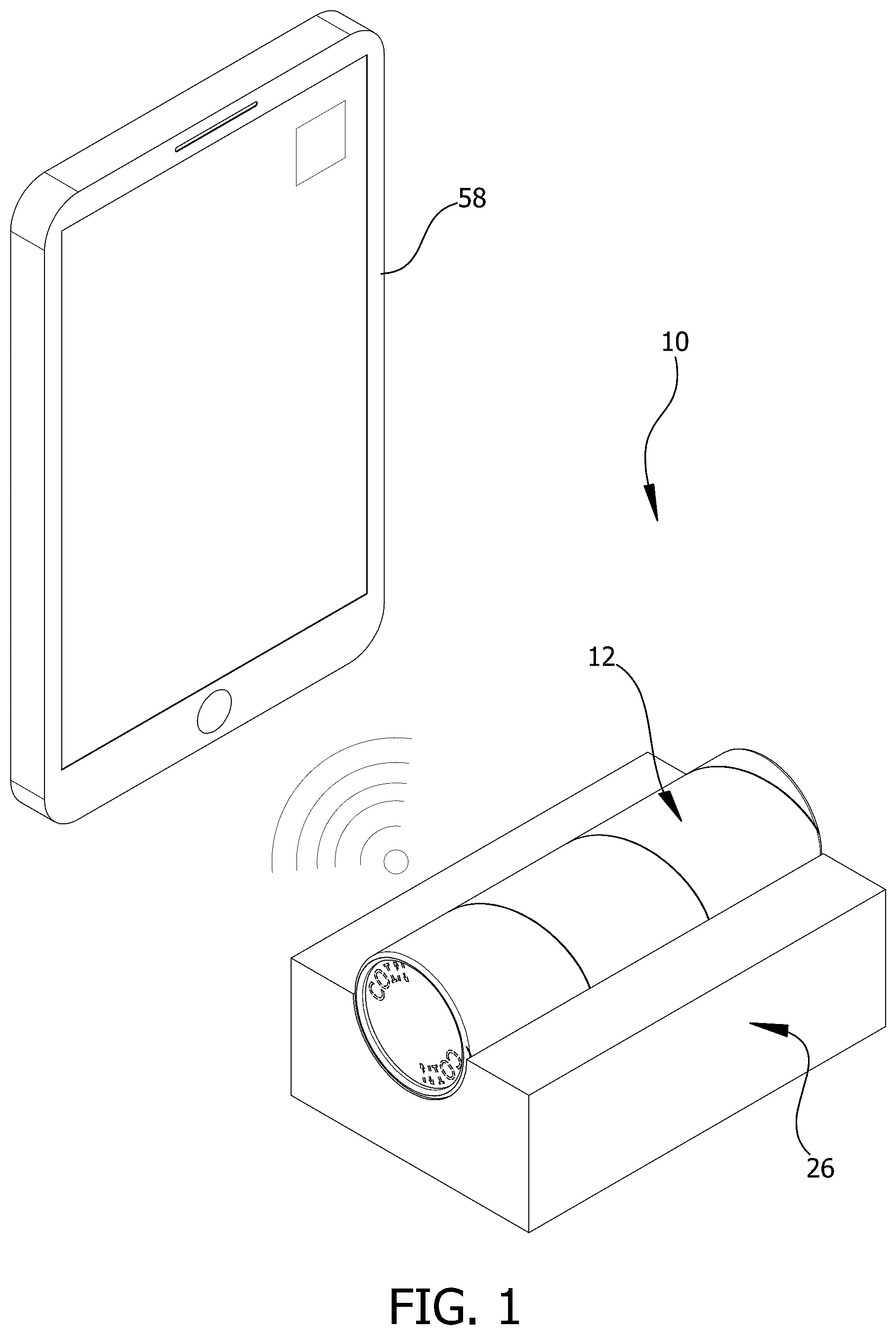 Patent US12597325 Figure 1 – Coin anti-theft device