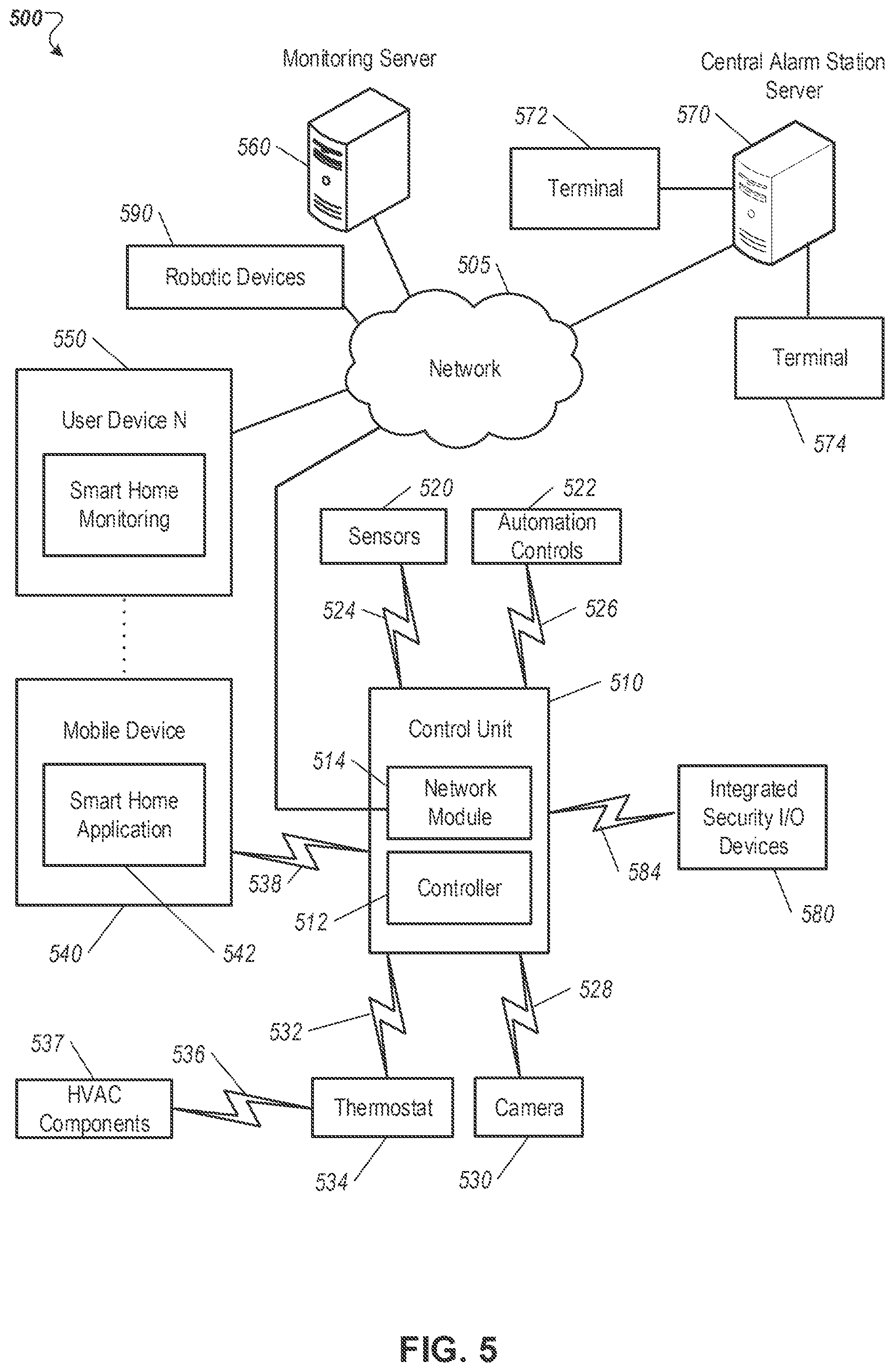Patent US12597330 Figure 5 – Ear bud integration with property monitoring