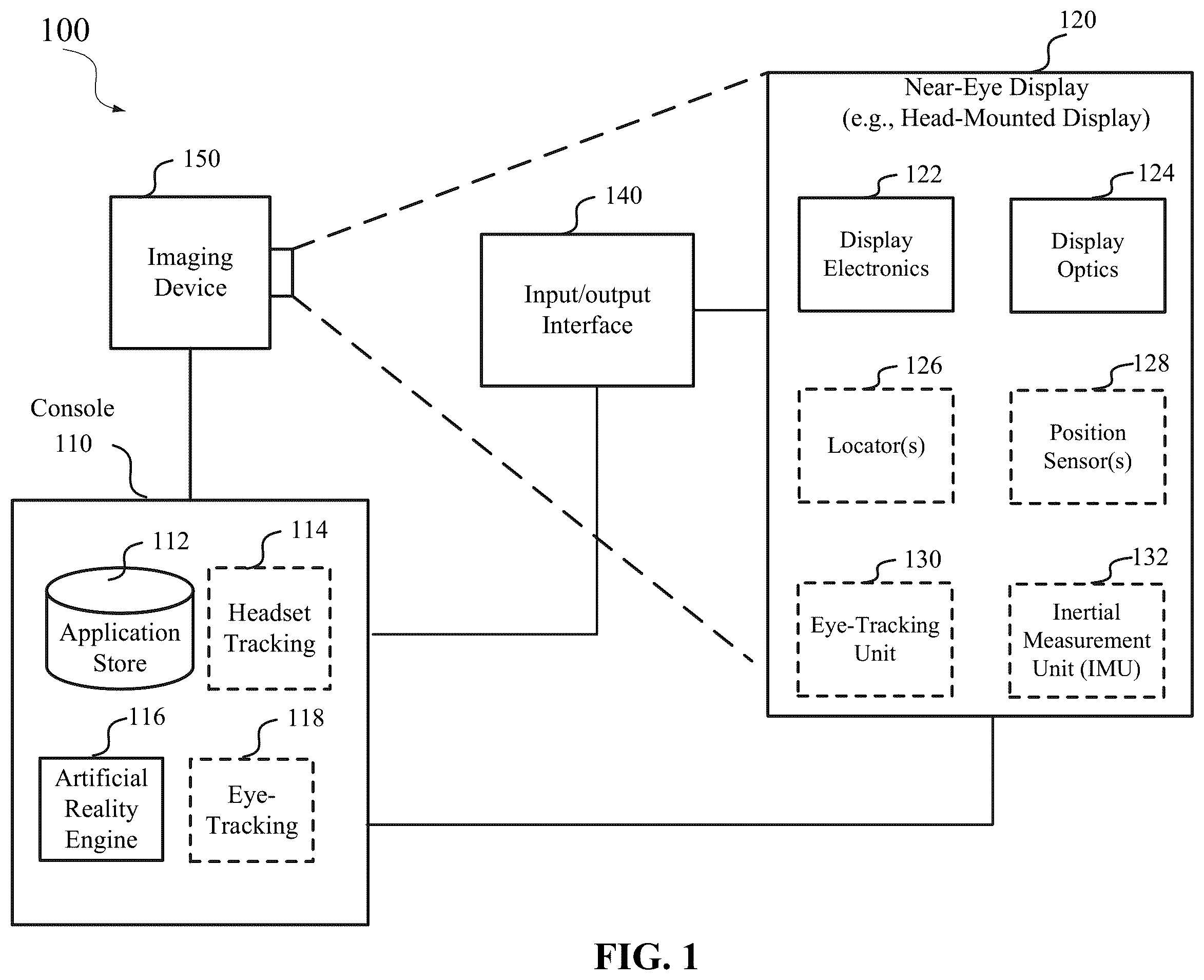 Patent US12597373 Figure 1 – Brightness roll-off compensation for virtual reality displays