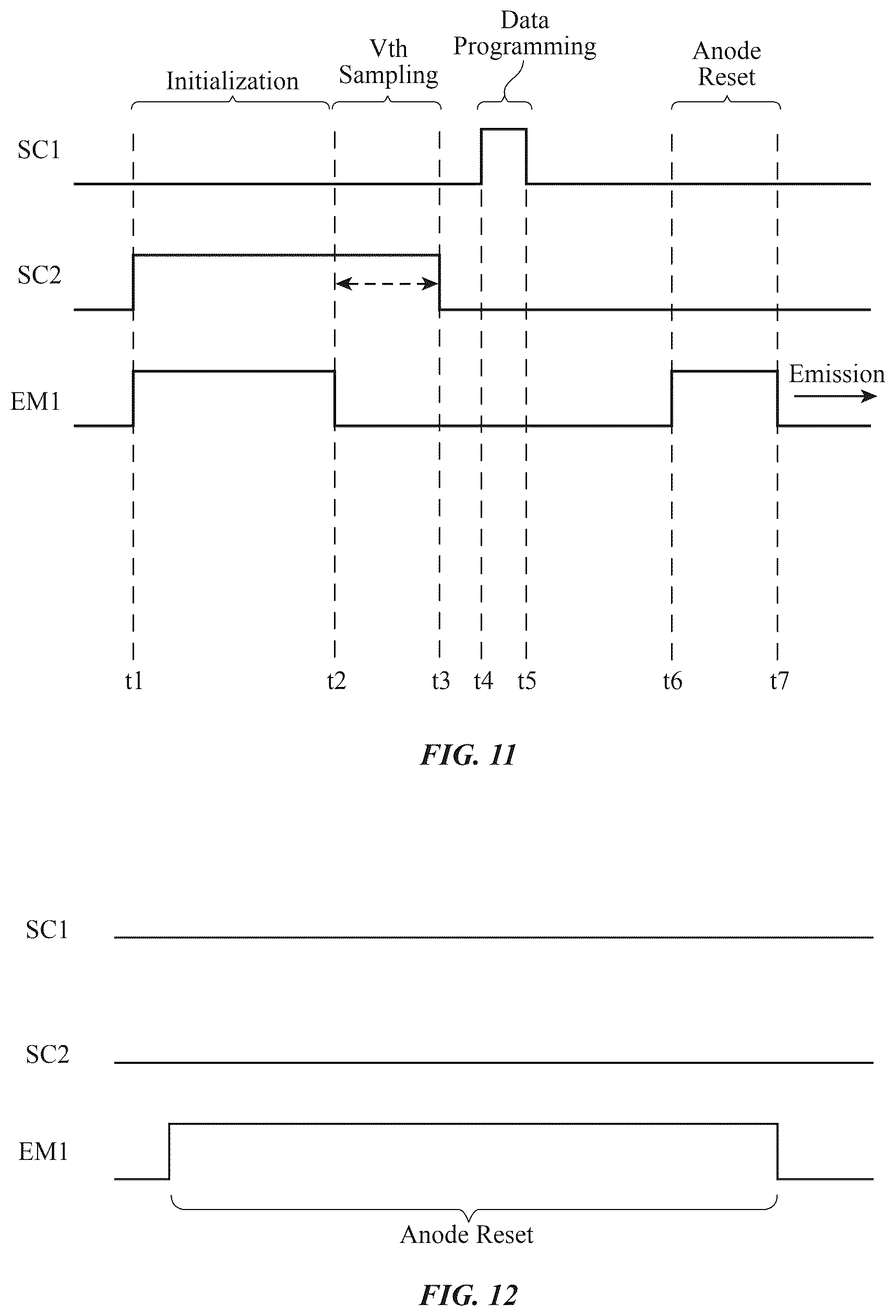 Patent US12597391 Figure 8 – Display pixel circuitry with shared emission transistors