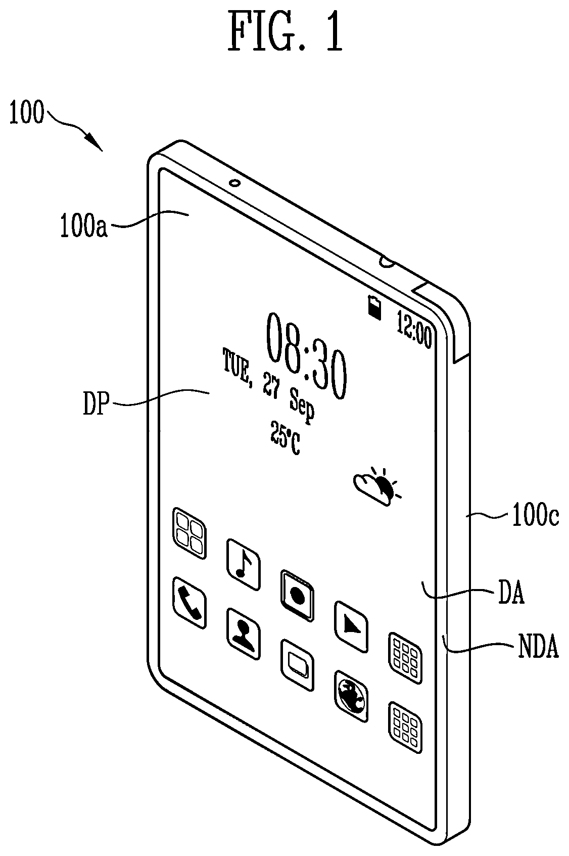 Patent US12597395 Figure 1 – Display device and method of driving the same