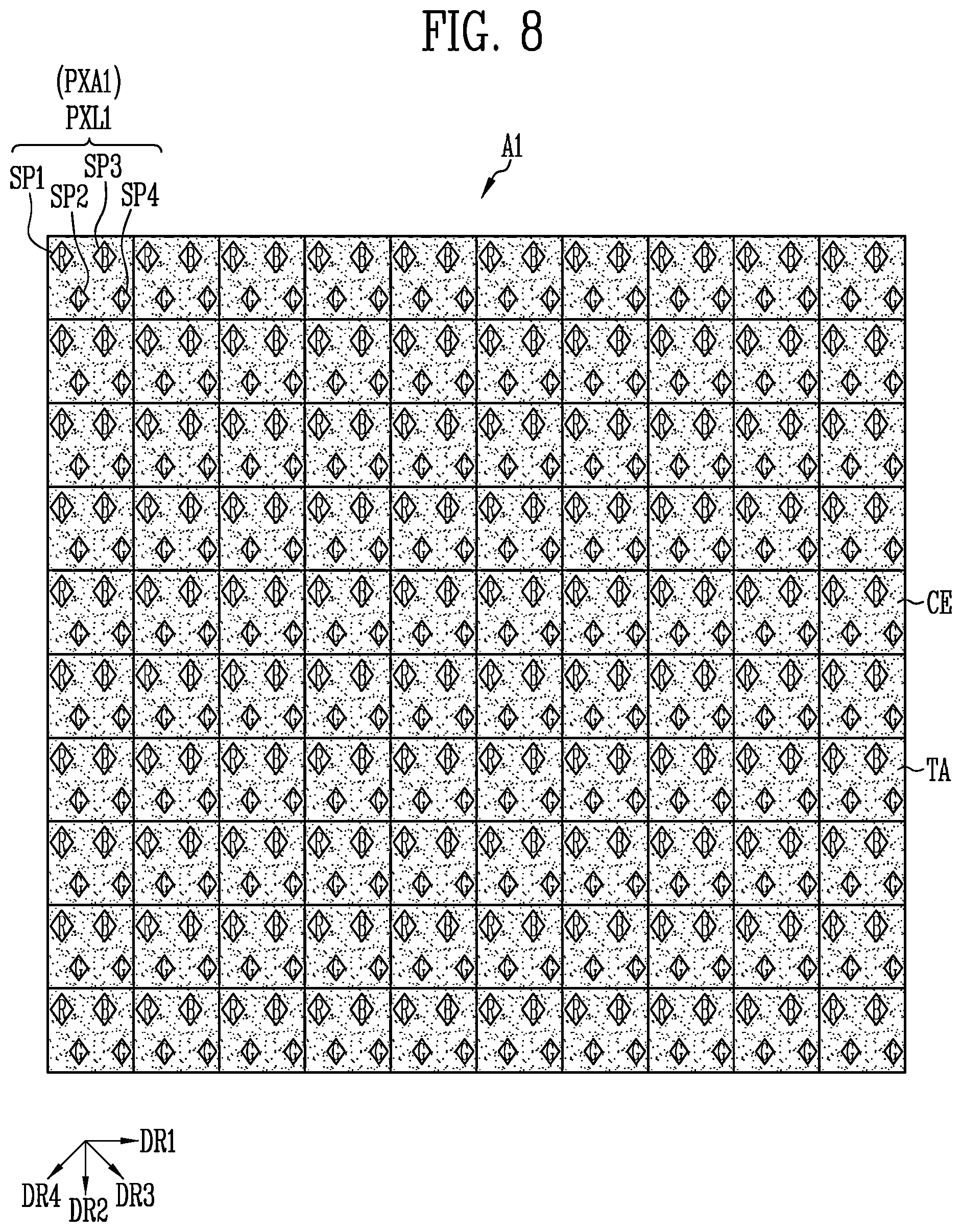 Patent US12597395 Figure 8 – Display device and method of driving the same