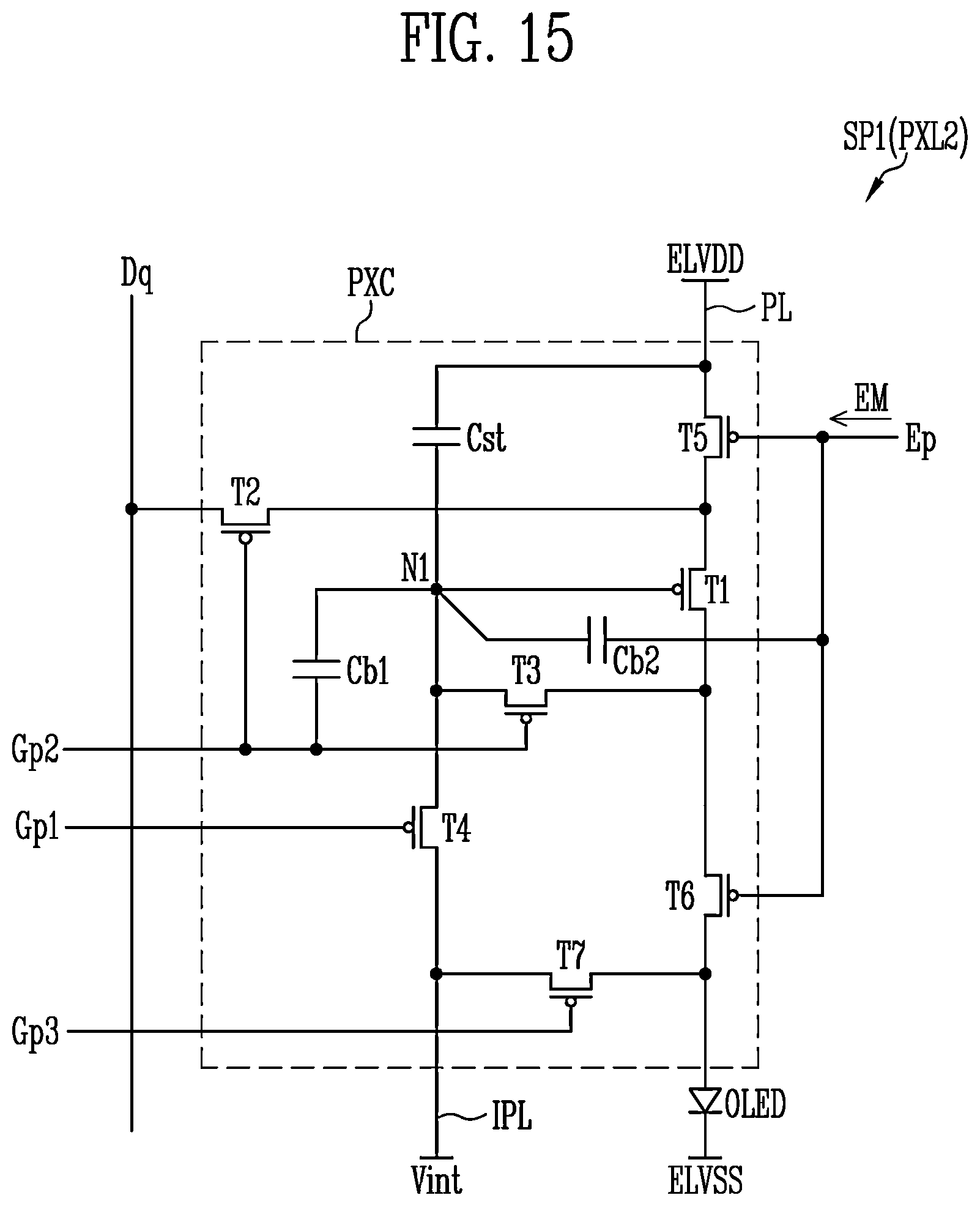 Patent US12597395 Figure 15 – Display device and method of driving the same