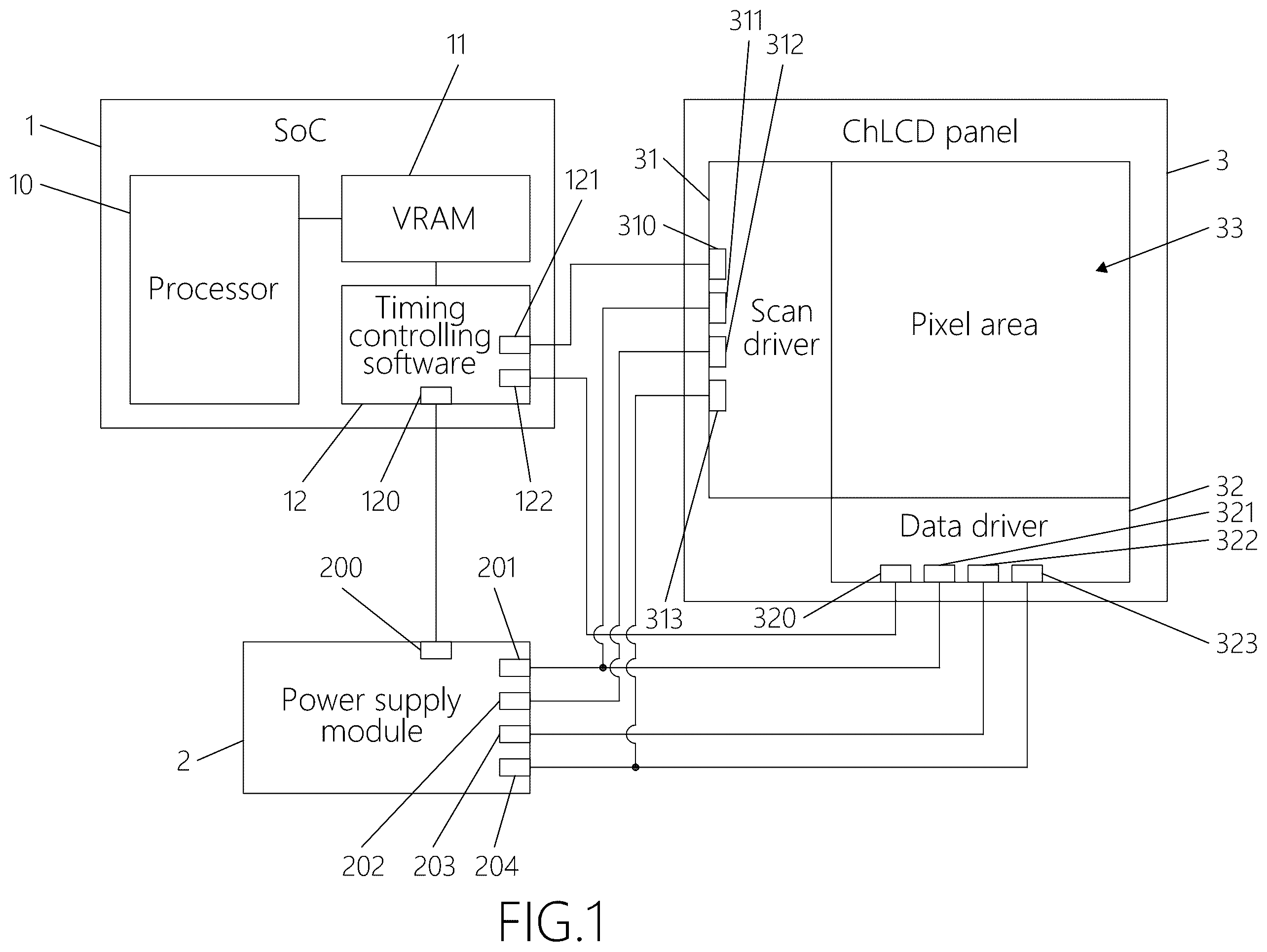 Patent US12597401 Figure 1 – Cholesteric liquid crystal display device with timing controlling software