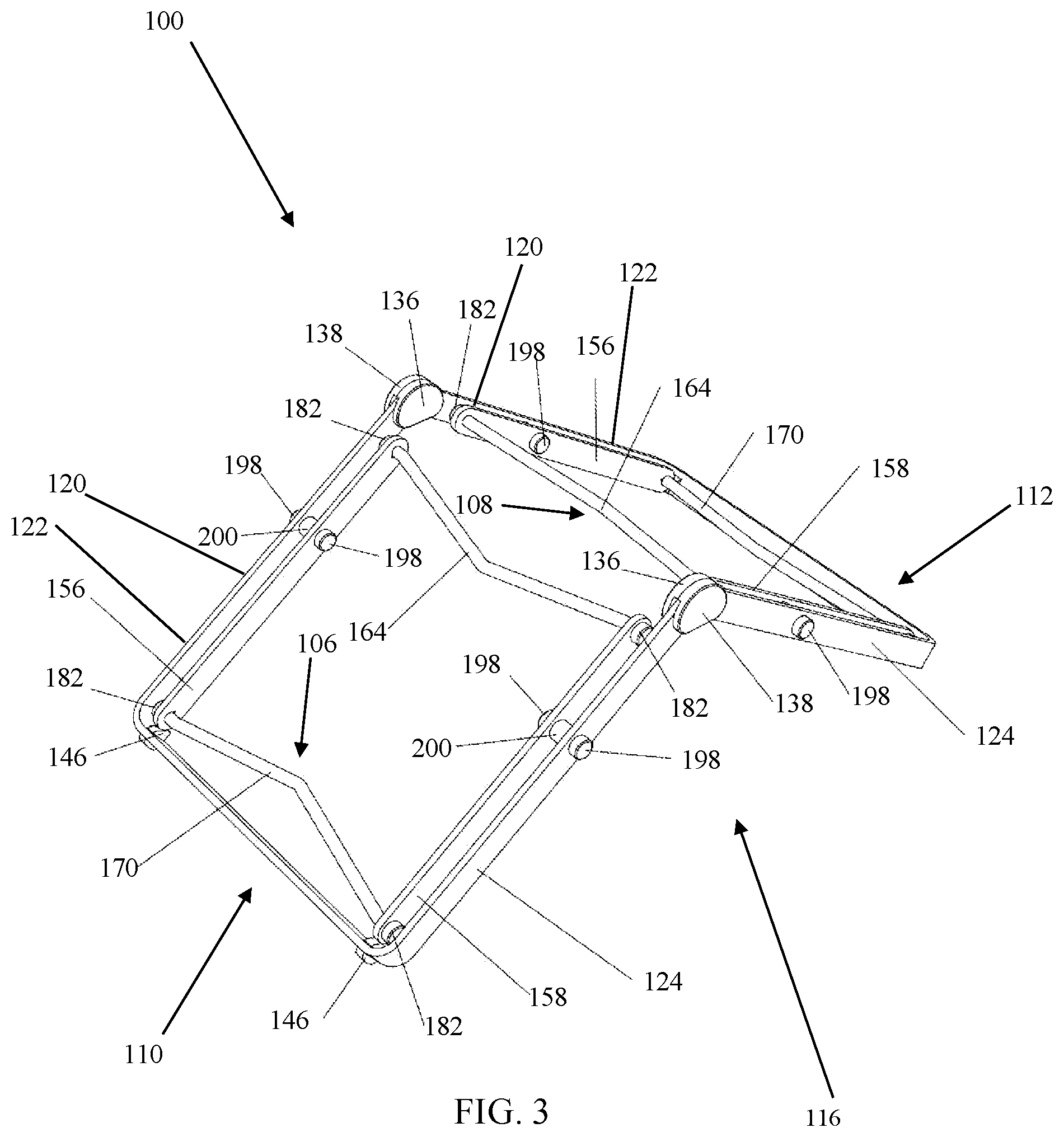 Patent US12597404 Figure 3 – Portable gravity-grip musical instrument stand