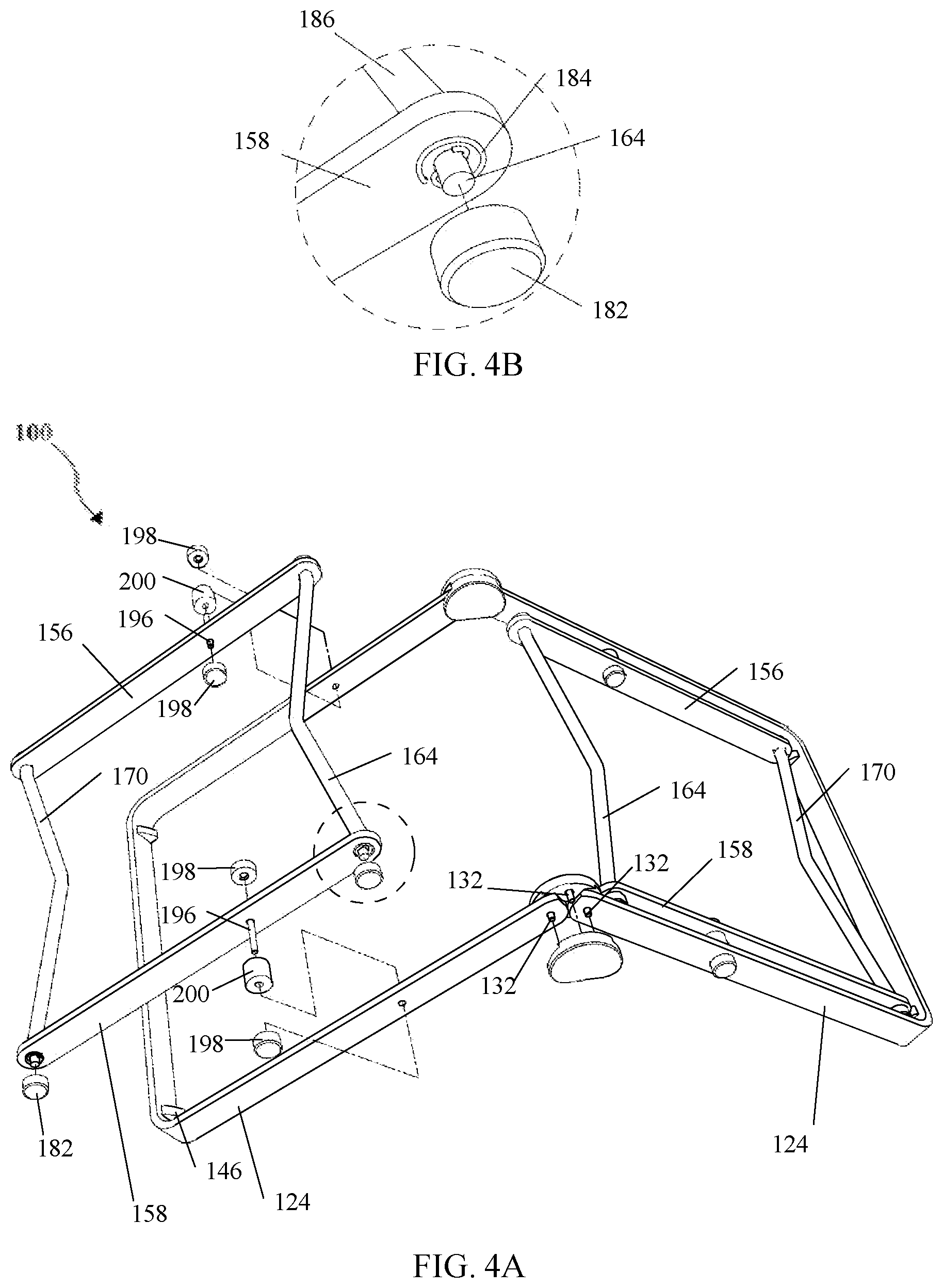 Patent US12597404 Figure 4 – Portable gravity-grip musical instrument stand